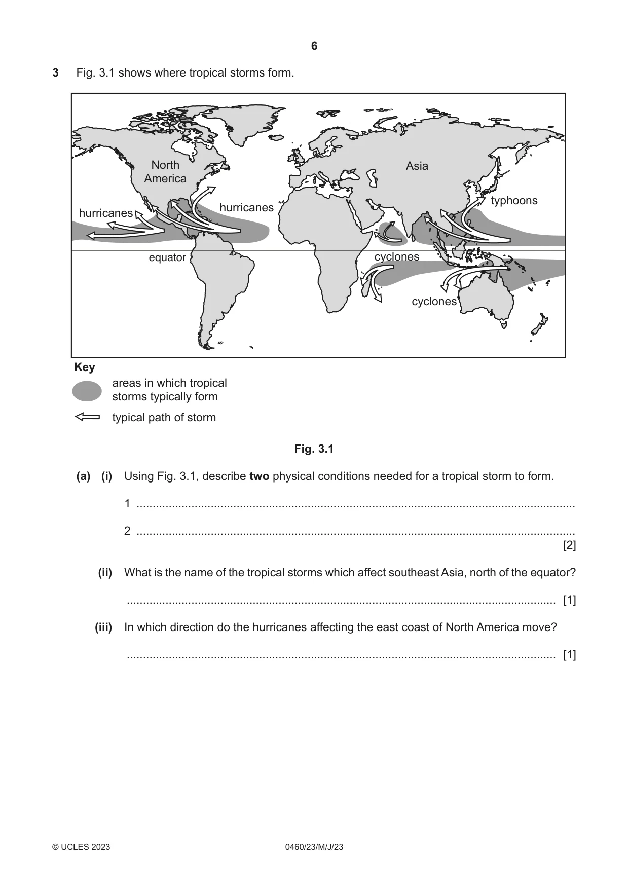Cambridge IGCSE Geography 0460 2023 May/June Paper 2 · Variant 3 question paper, page 6 of 16