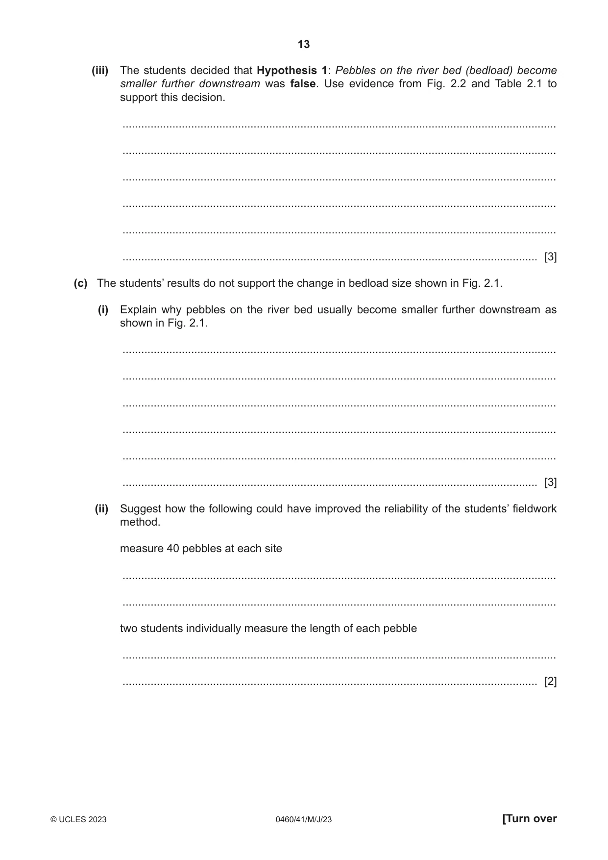 Cambridge IGCSE Geography 0460 2023 May/June Paper 4 · Variant 1 question paper, page 13 of 20