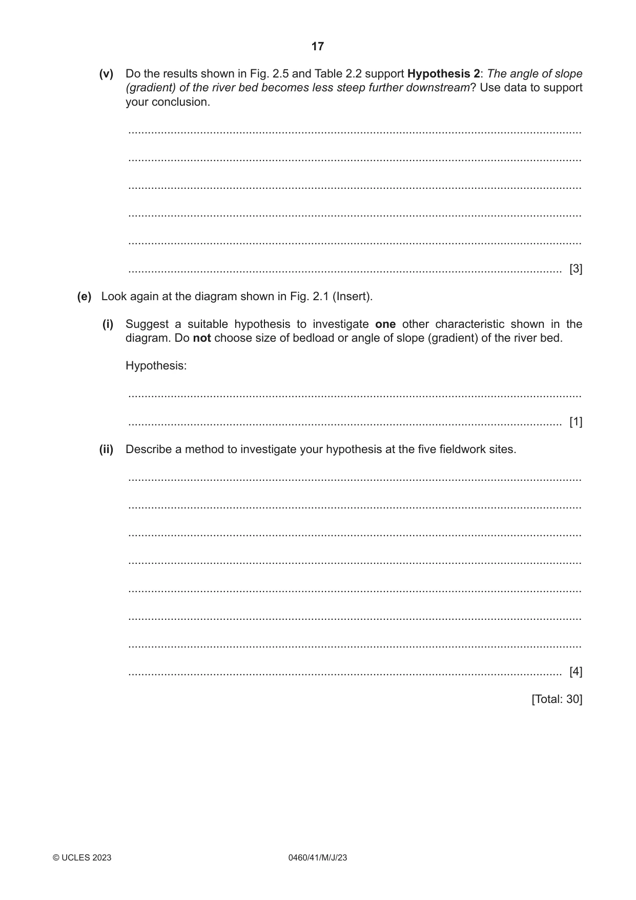 Cambridge IGCSE Geography 0460 2023 May/June Paper 4 · Variant 1 question paper, page 17 of 20