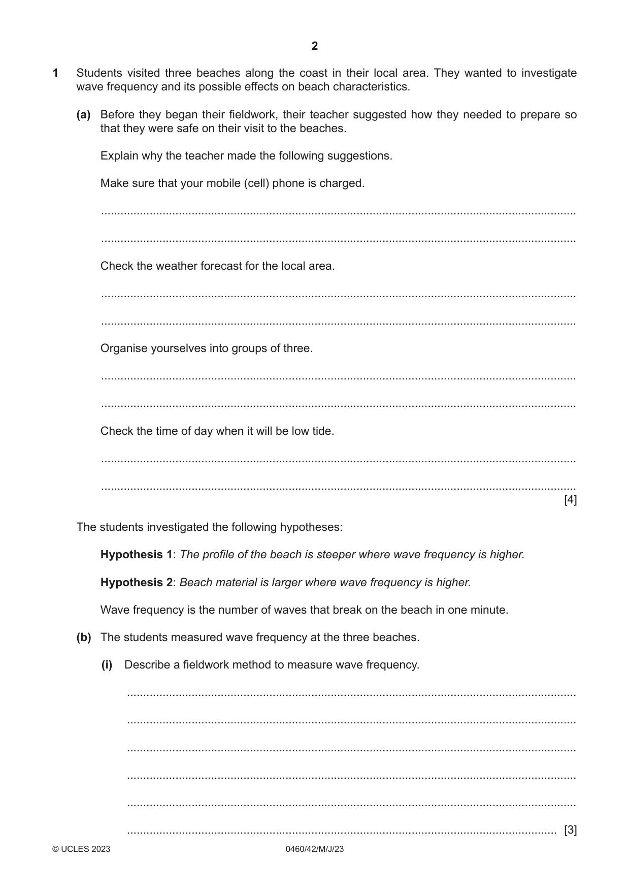 Cambridge IGCSE Geography 0460 2023 May/June Paper 4 · Variant 2 question paper, page 2 of 20