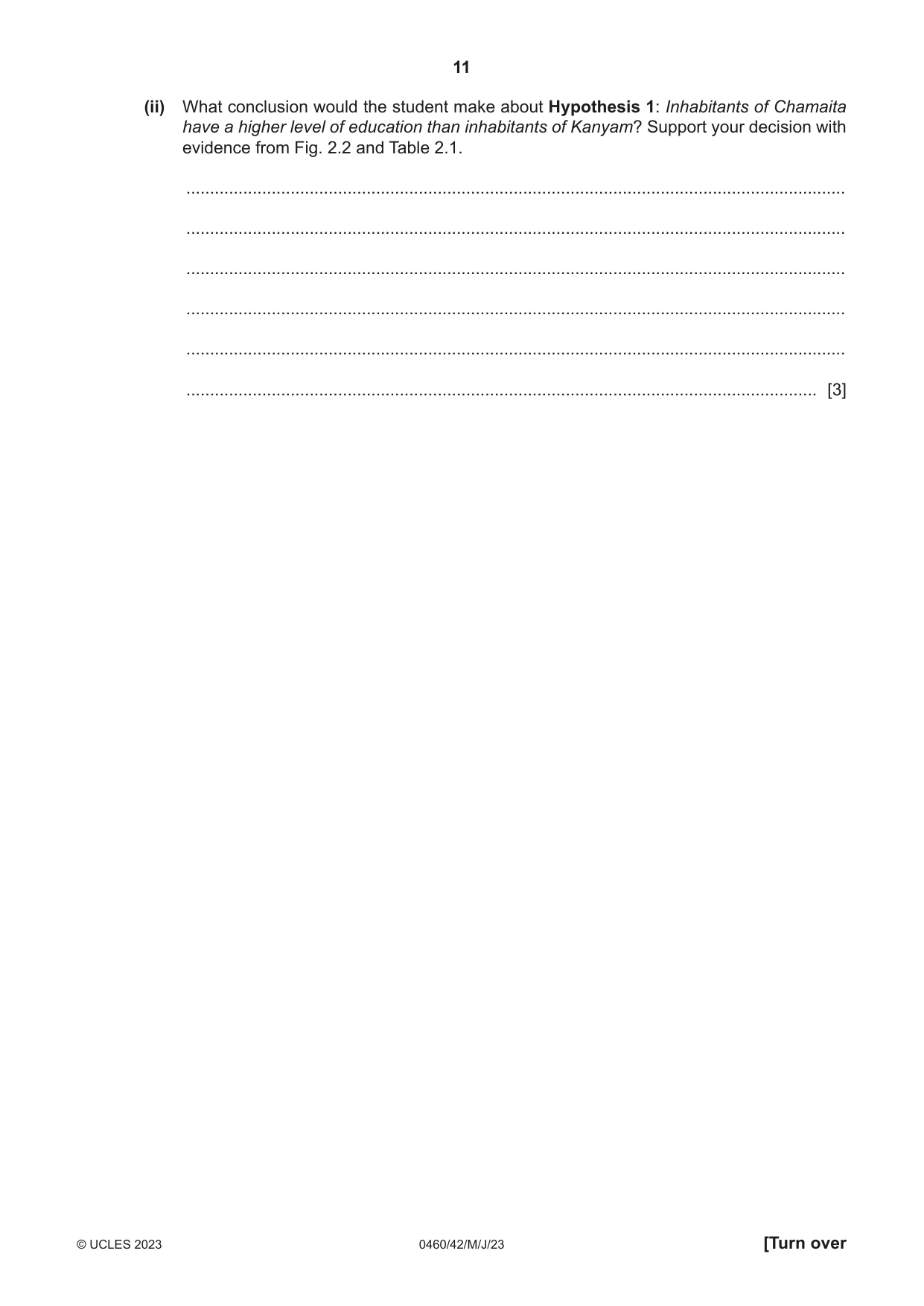 Cambridge IGCSE Geography 0460 2023 May/June Paper 4 · Variant 2 question paper, page 11 of 20