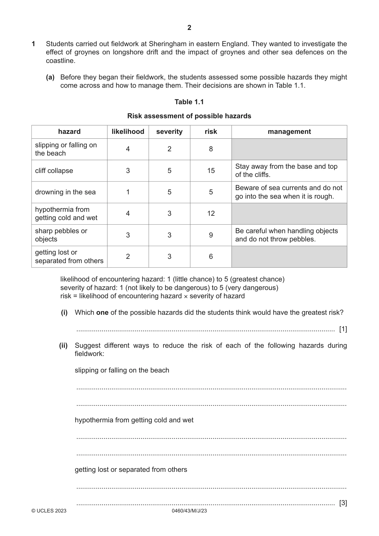Cambridge IGCSE Geography 0460 2023 May/June Paper 4 · Variant 3 question paper, page 2 of 20