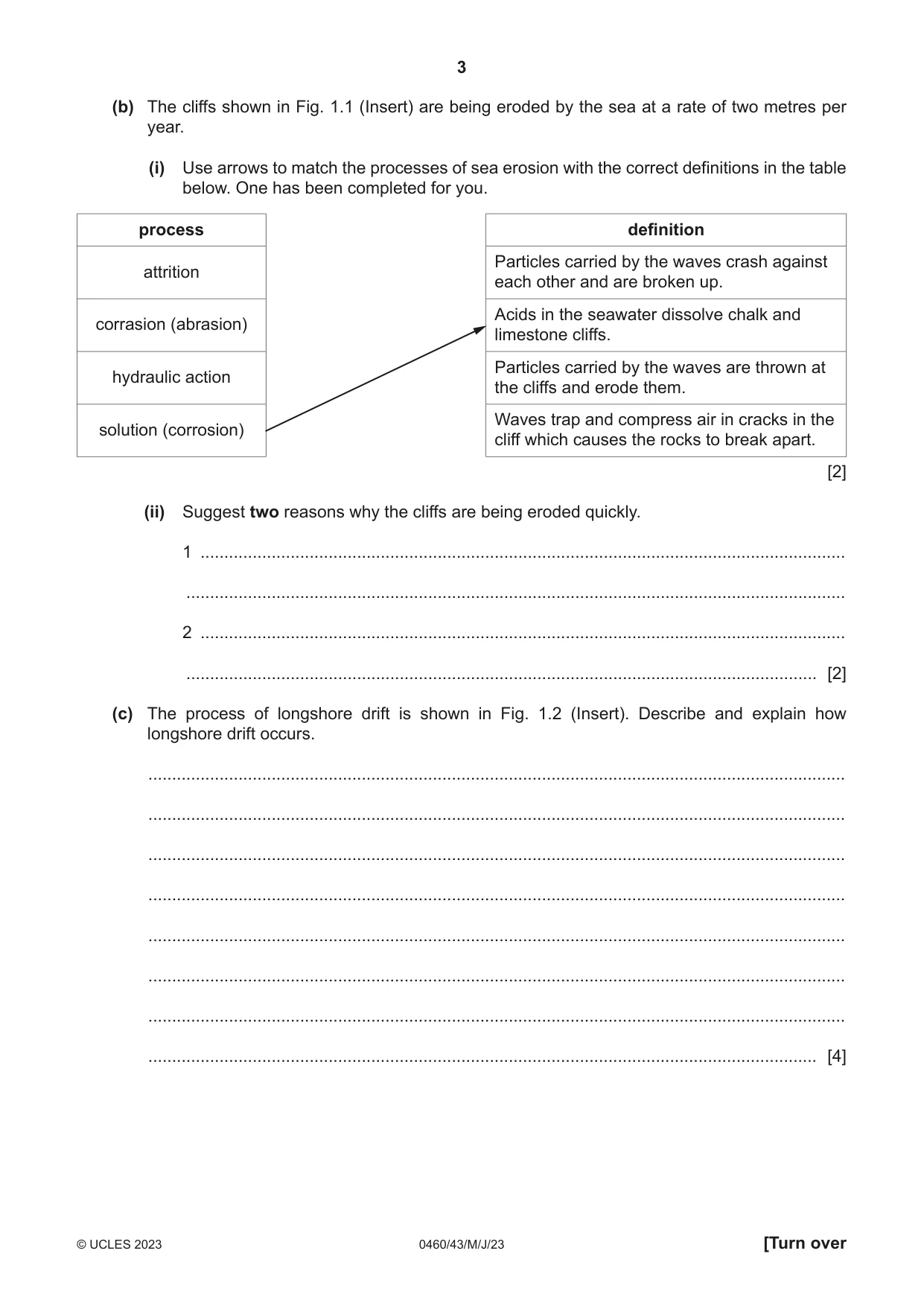 Cambridge IGCSE Geography 0460 2023 May/June Paper 4 · Variant 3 question paper, page 3 of 20