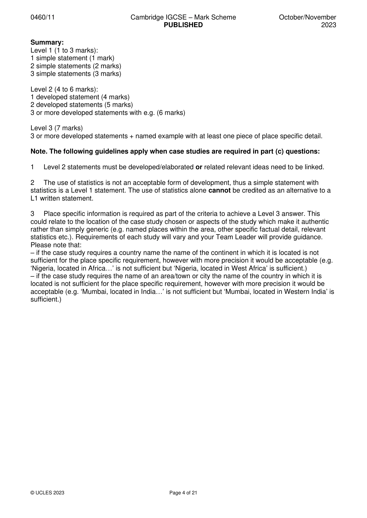 Mark scheme, page 4 of 21