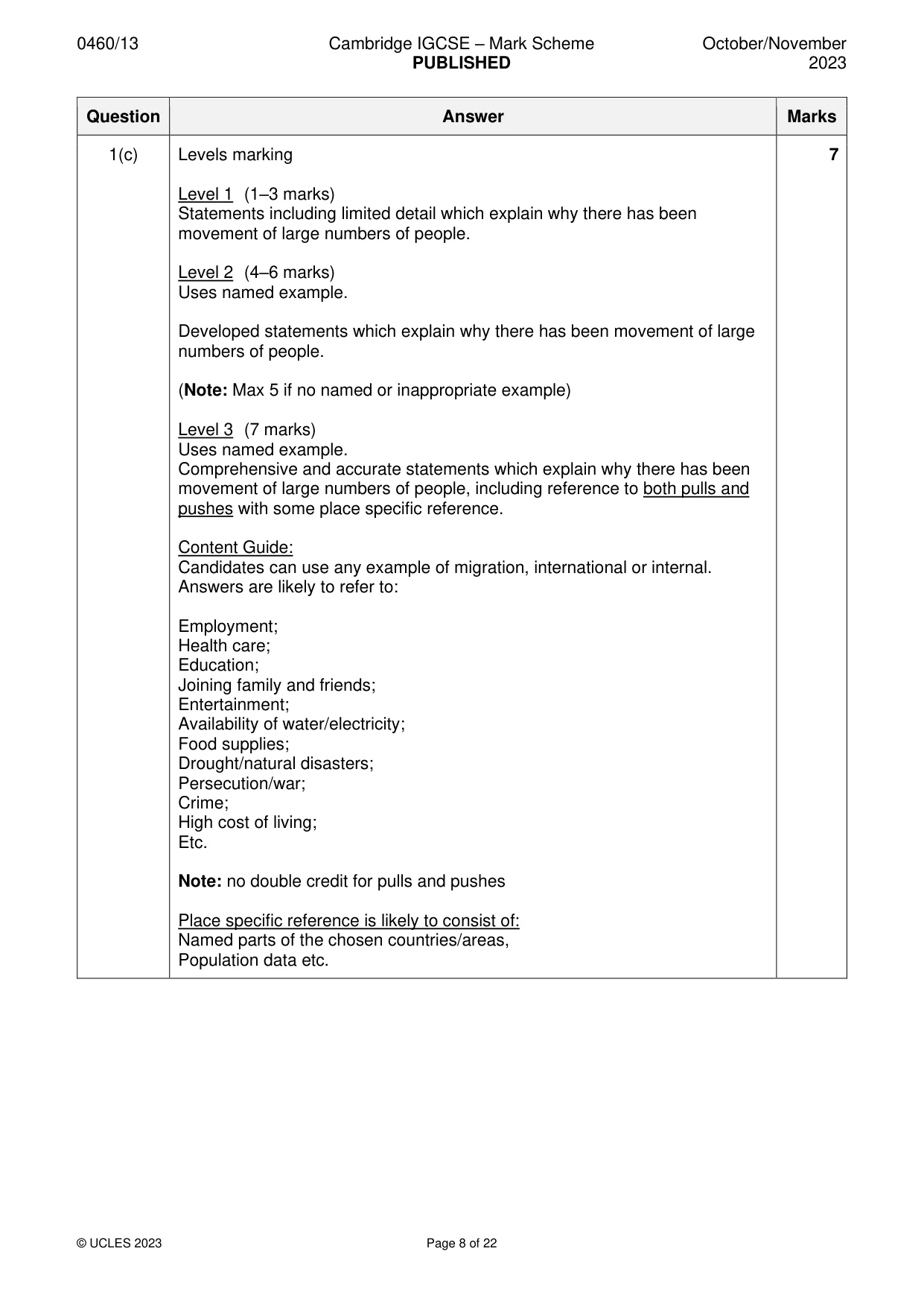Mark scheme, page 8 of 22