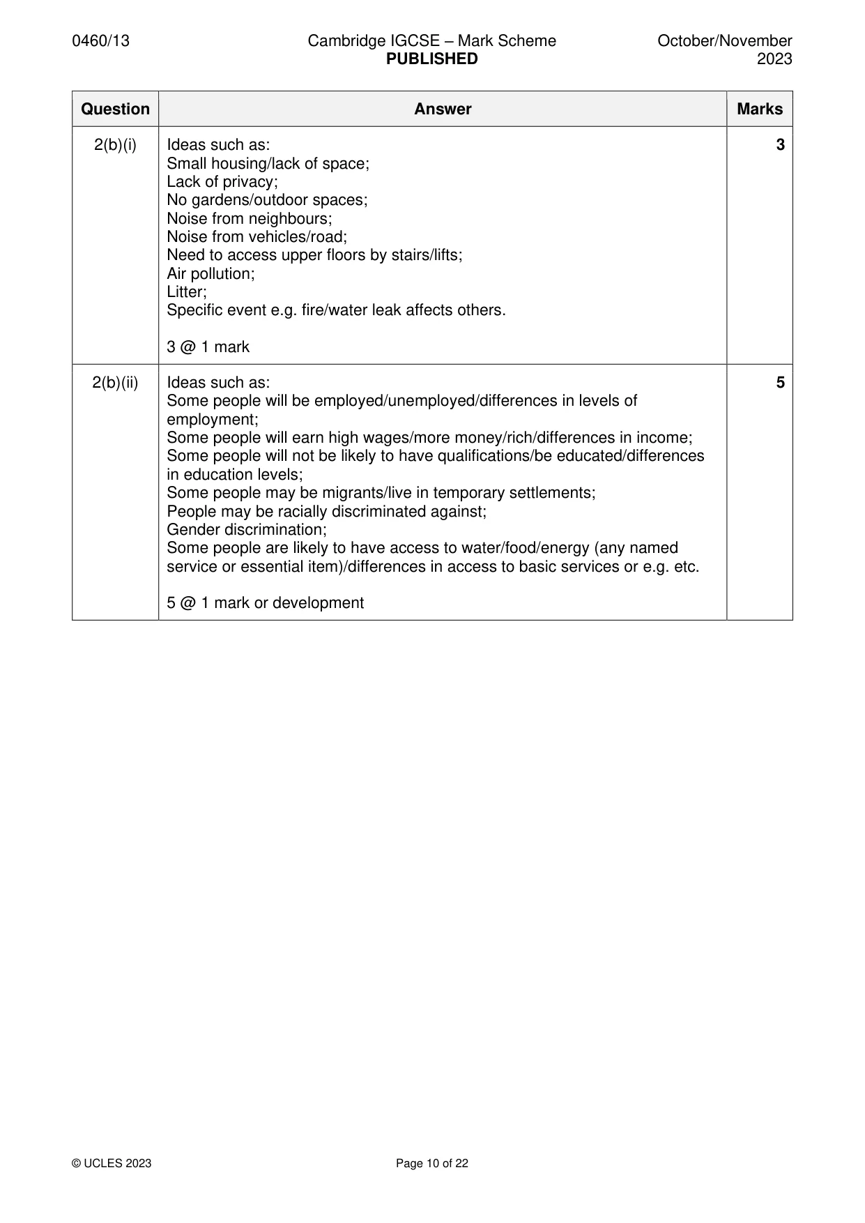 Mark scheme, page 10 of 22