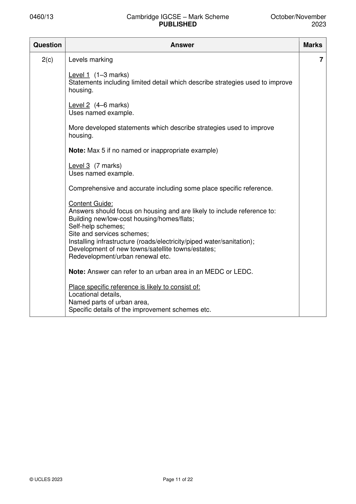 Mark scheme, page 11 of 22