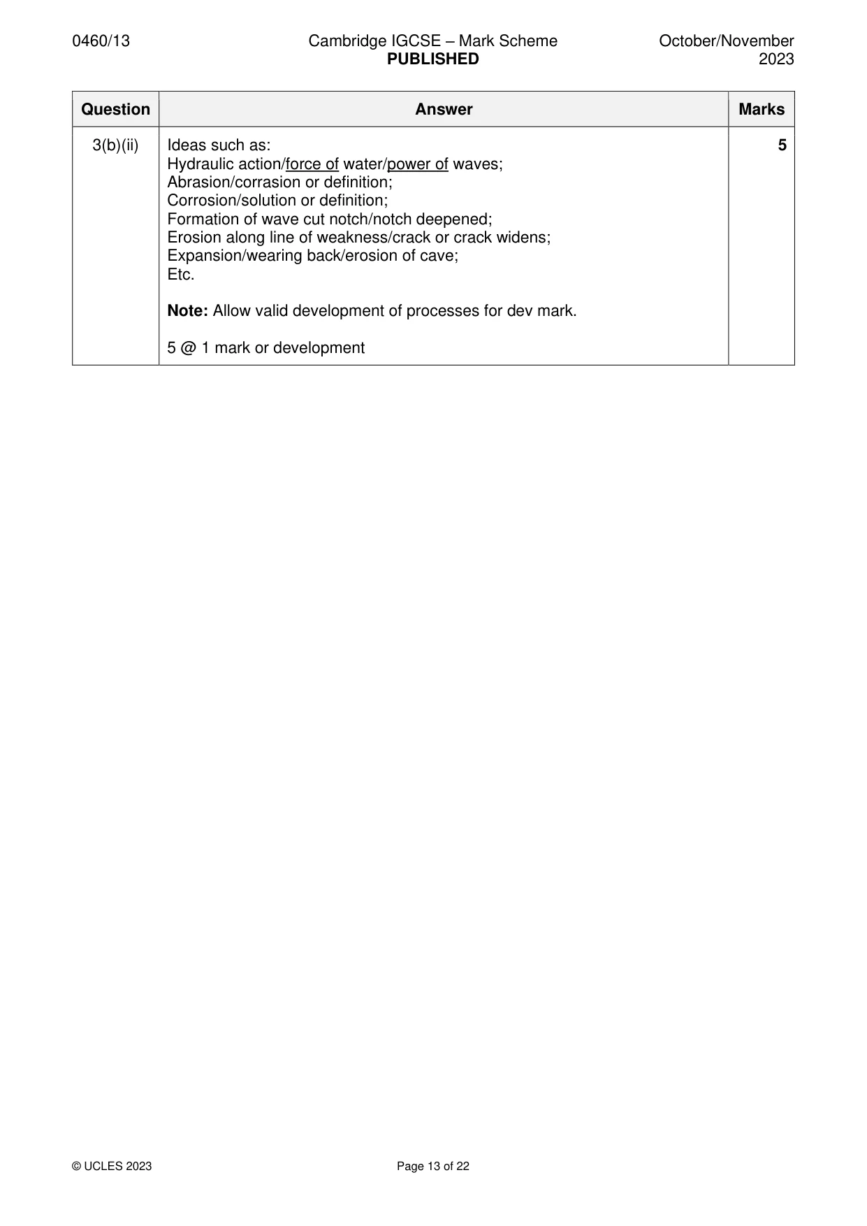 Mark scheme, page 13 of 22