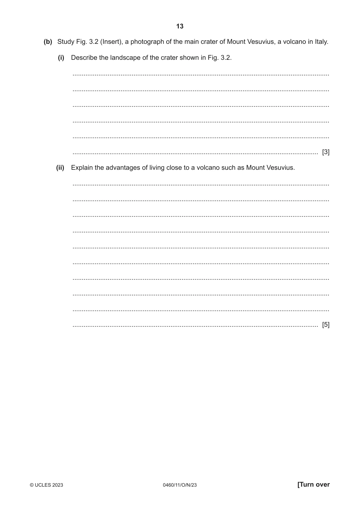Cambridge IGCSE Geography 0460 2023 Oct/Nov Paper 1 · Variant 1 question paper, page 13 of 28