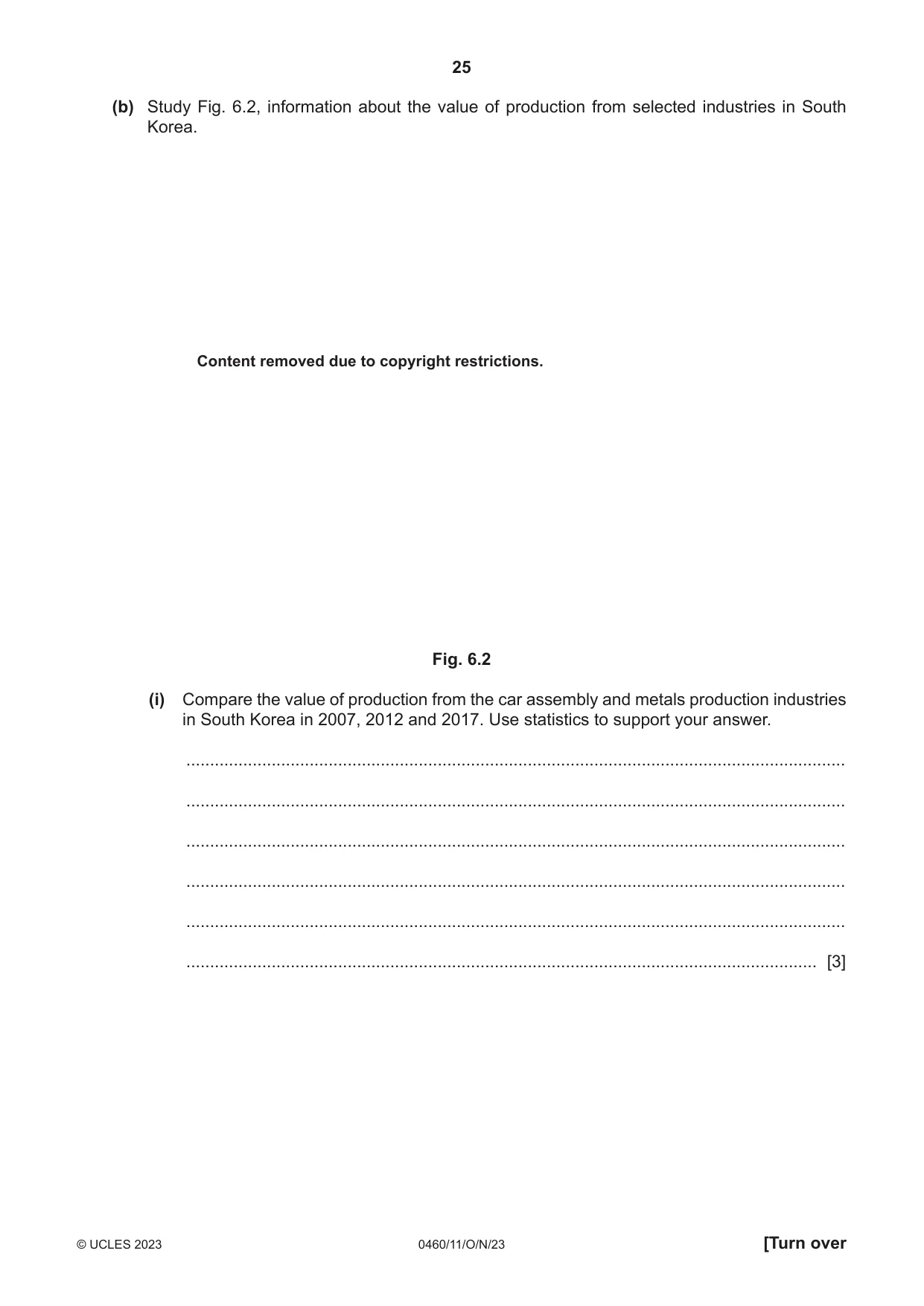 Cambridge IGCSE Geography 0460 2023 Oct/Nov Paper 1 · Variant 1 question paper, page 25 of 28