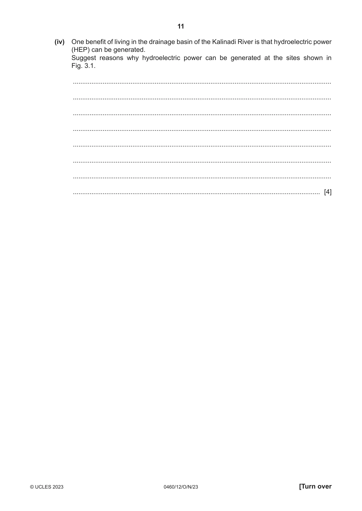 Cambridge IGCSE Geography 0460 2023 Oct/Nov Paper 1 · Variant 2 question paper, page 11 of 28