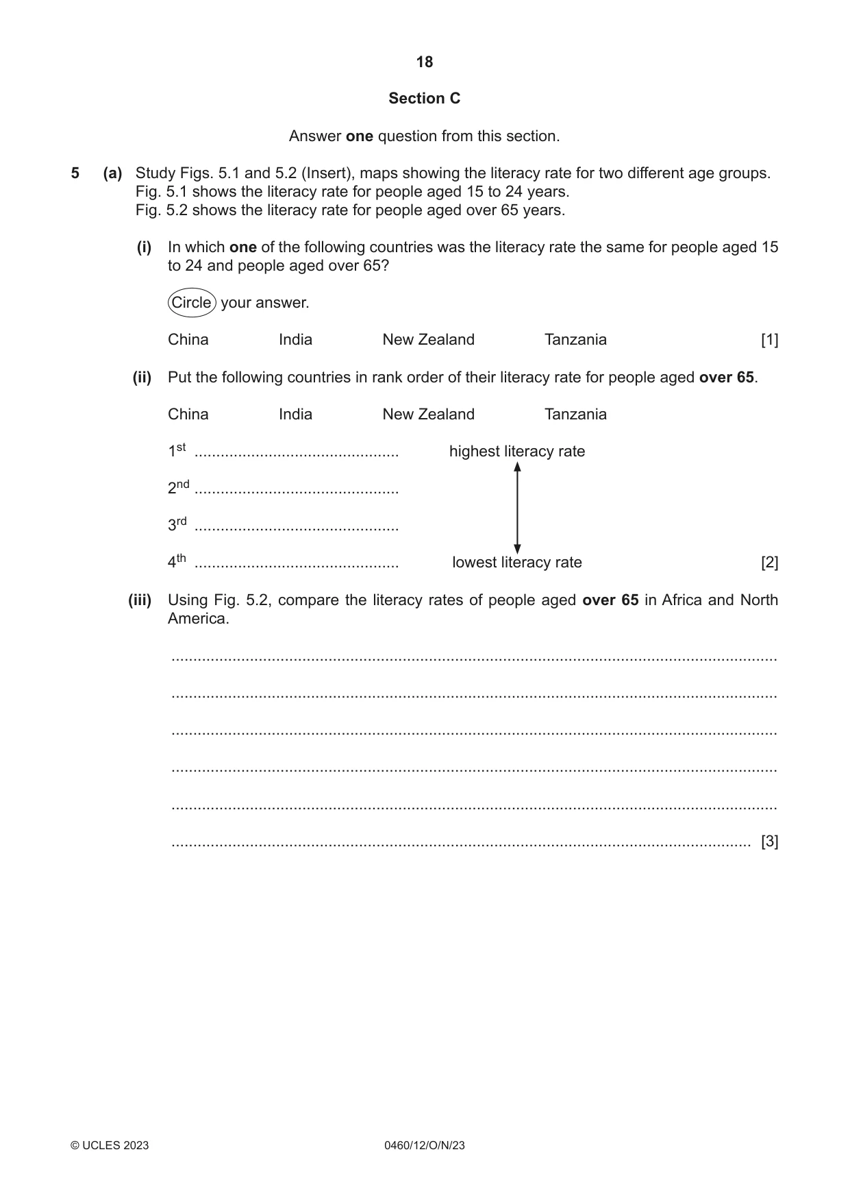 Cambridge IGCSE Geography 0460 2023 Oct/Nov Paper 1 · Variant 2 question paper, page 18 of 28