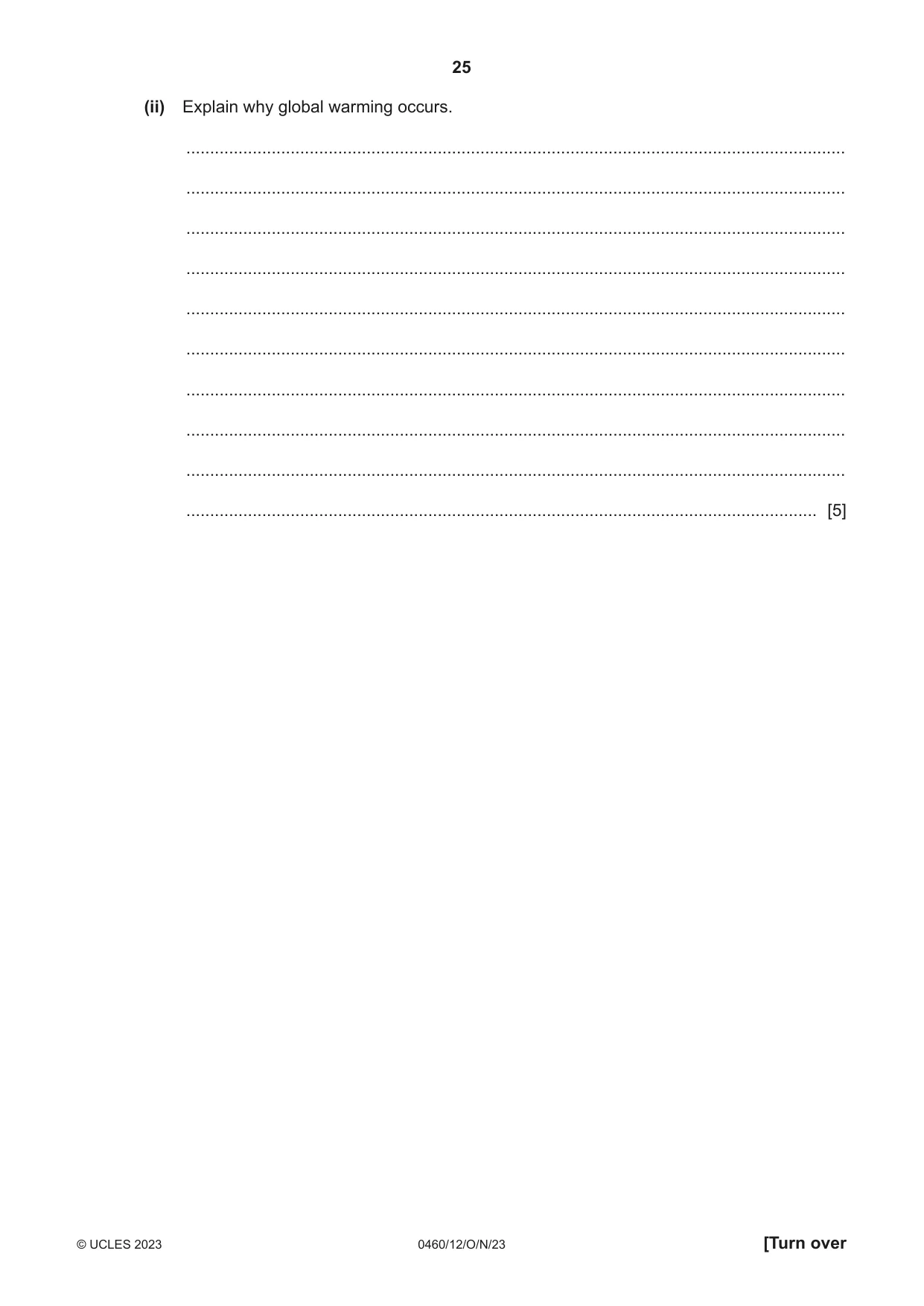 Cambridge IGCSE Geography 0460 2023 Oct/Nov Paper 1 · Variant 2 question paper, page 25 of 28