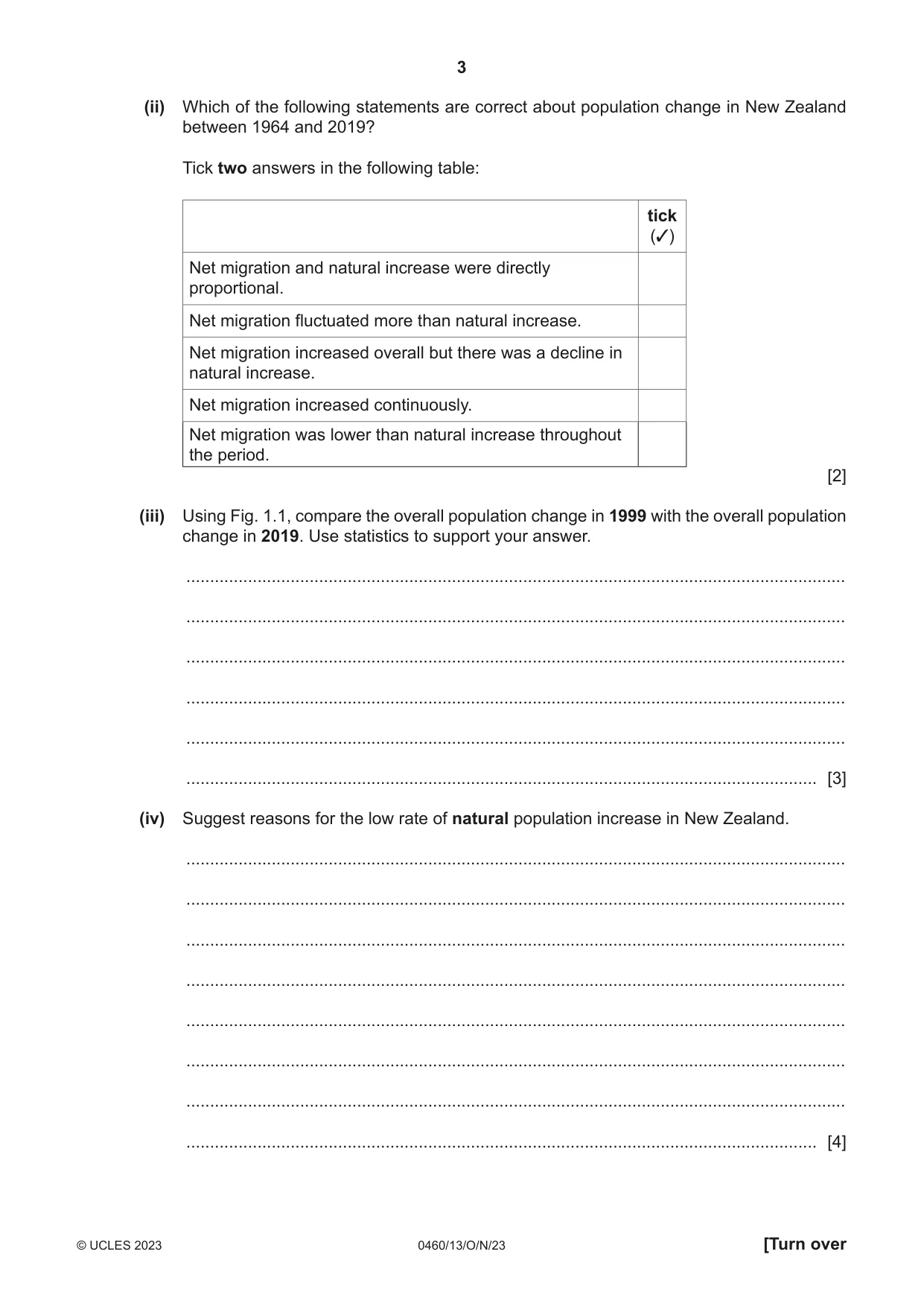 Cambridge IGCSE Geography 0460 2023 Oct/Nov Paper 1 · Variant 3 question paper, page 3 of 32