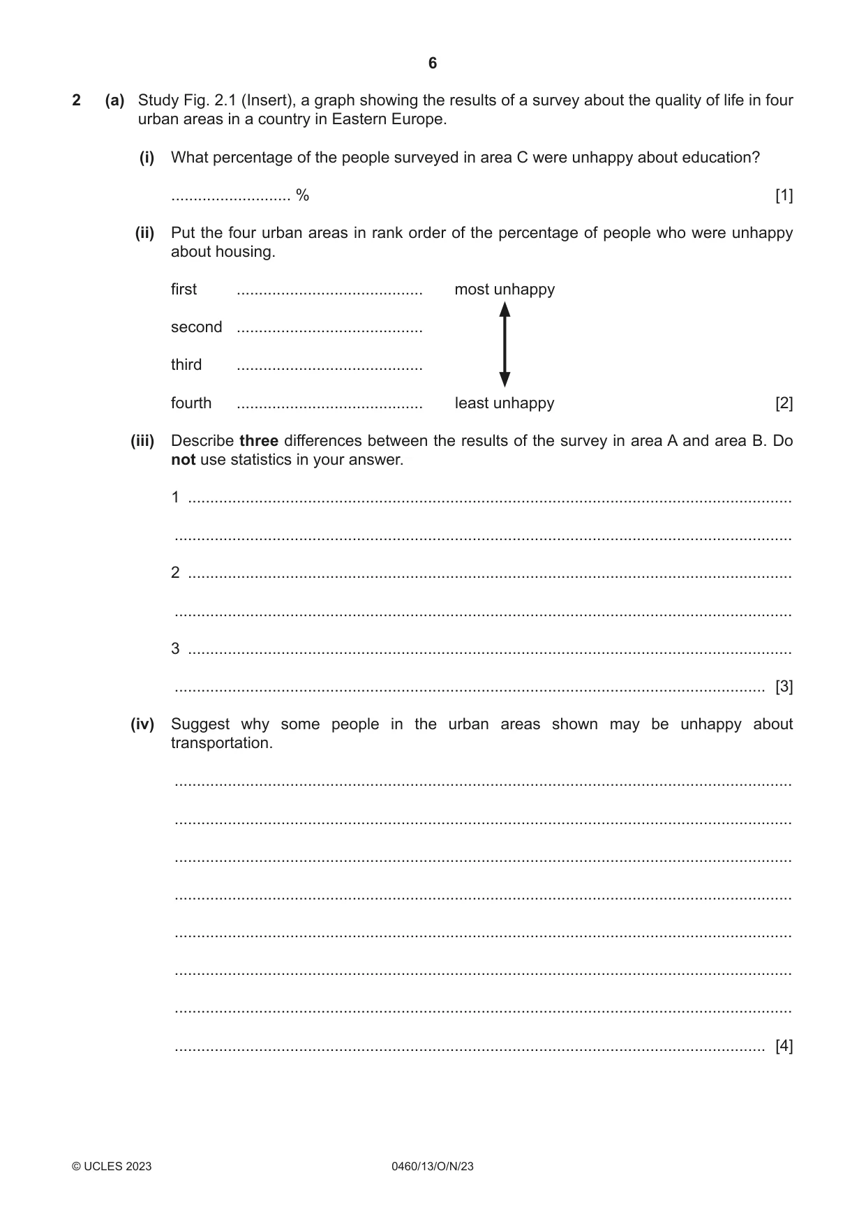 Cambridge IGCSE Geography 0460 2023 Oct/Nov Paper 1 · Variant 3 question paper, page 6 of 32