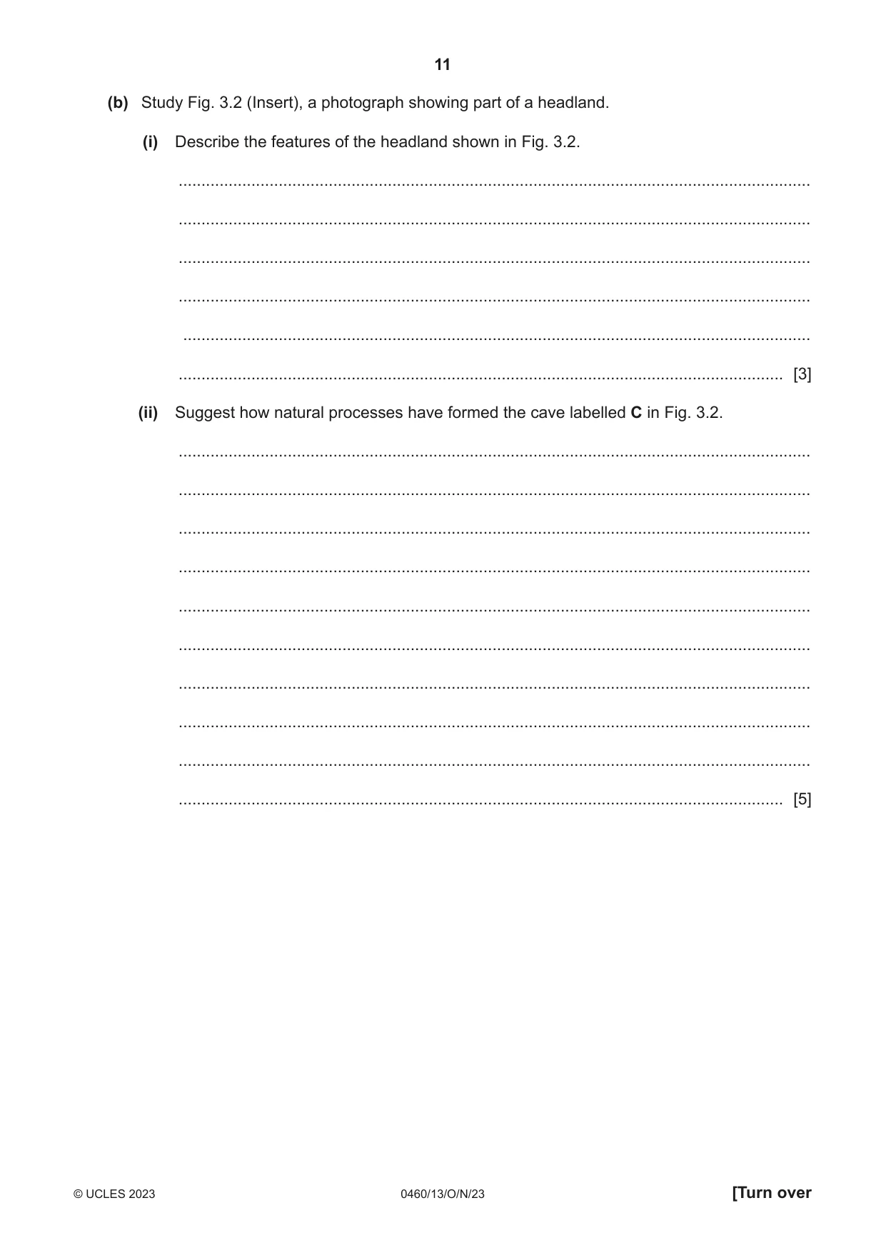 Cambridge IGCSE Geography 0460 2023 Oct/Nov Paper 1 · Variant 3 question paper, page 11 of 32