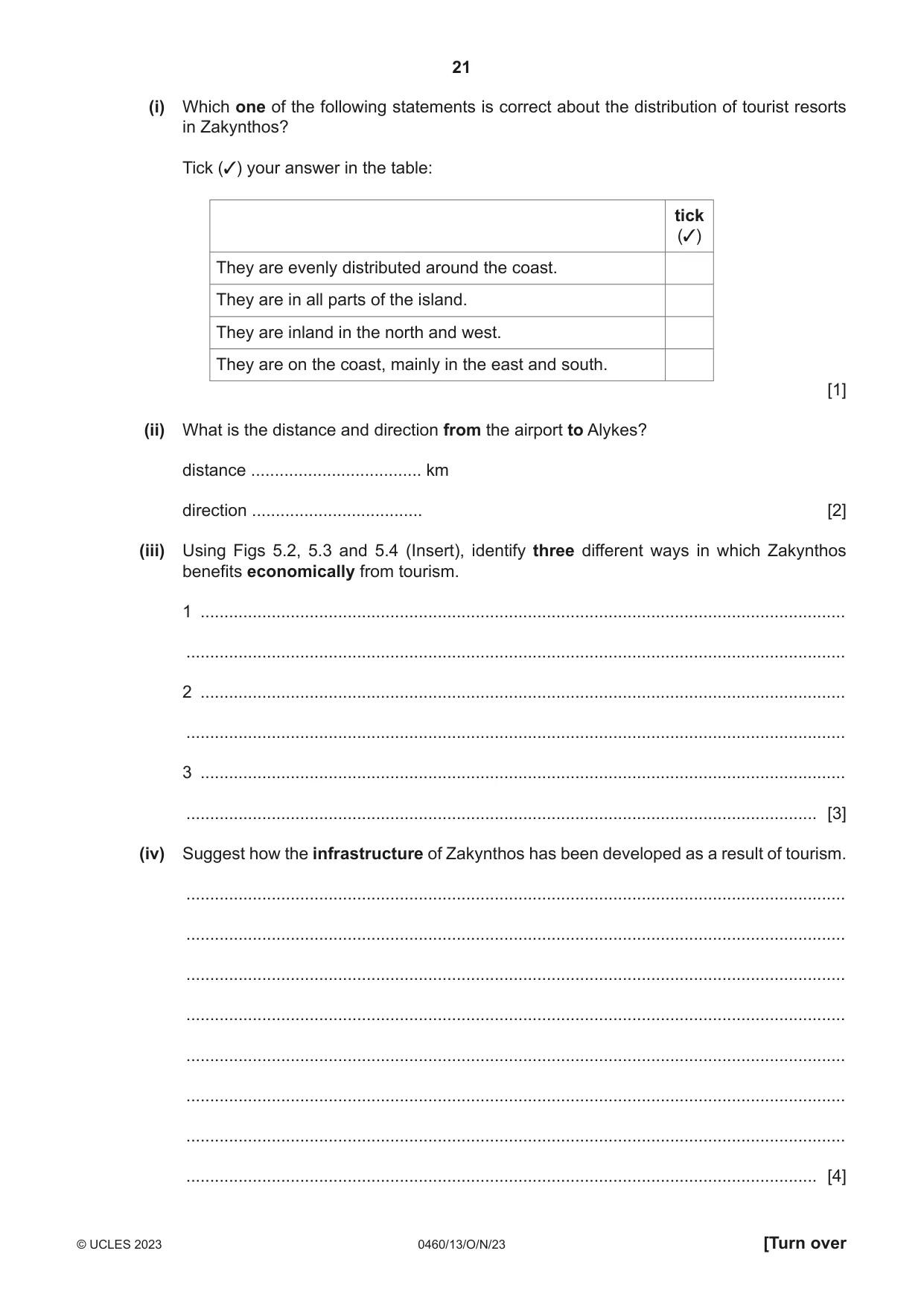 Cambridge IGCSE Geography 0460 2023 Oct/Nov Paper 1 · Variant 3 question paper, page 21 of 32