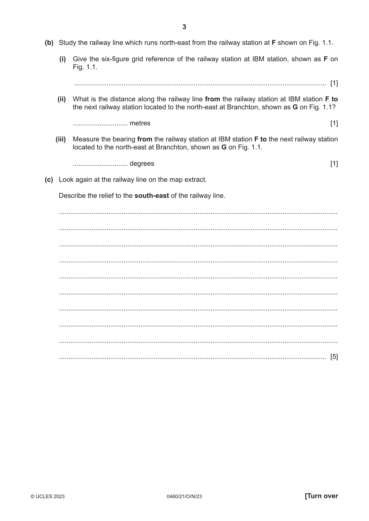 Cambridge IGCSE Geography 0460 2023 Oct/Nov Paper 2 · Variant 1 question paper, page 3 of 16