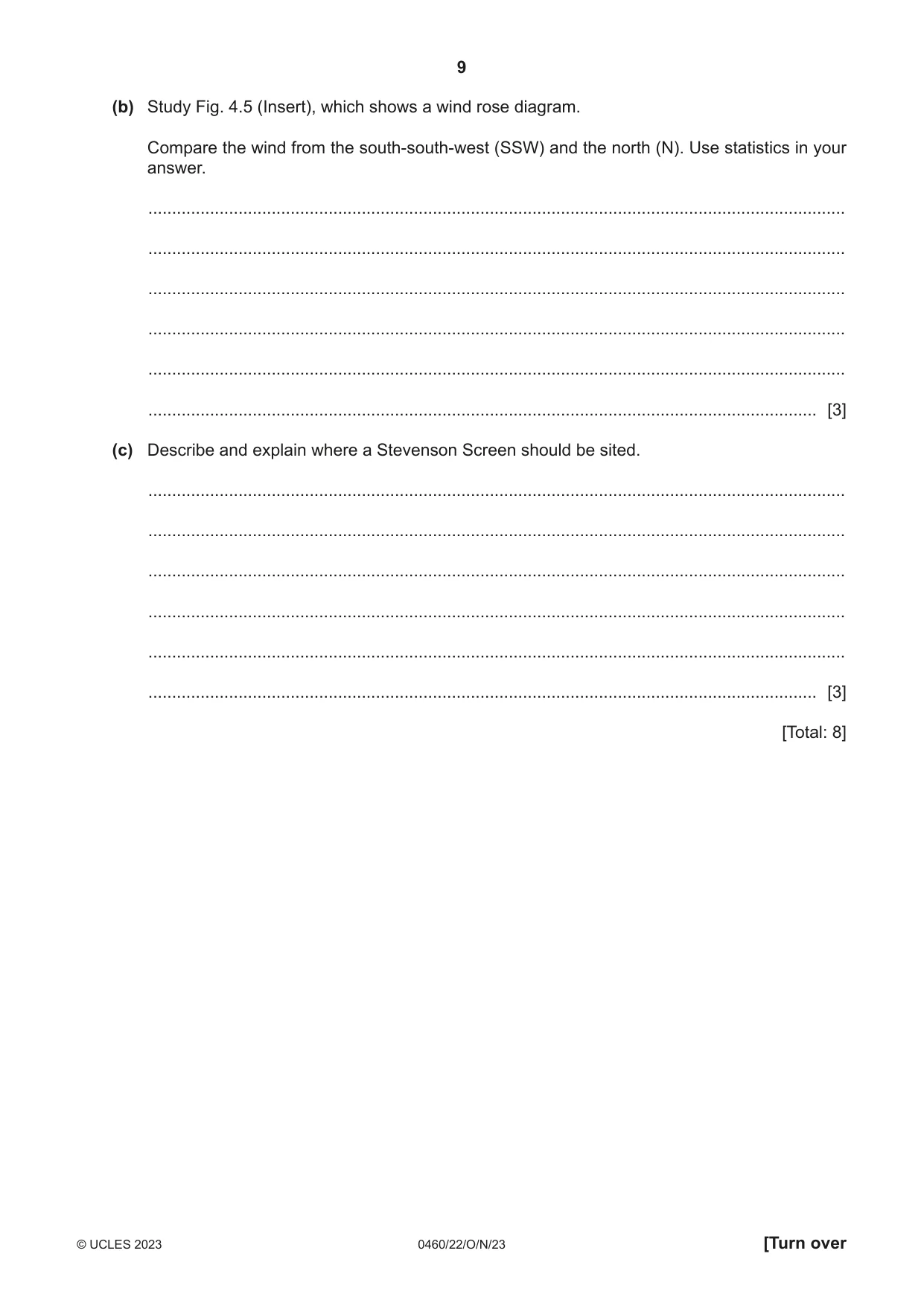 Cambridge IGCSE Geography 0460 2023 Oct/Nov Paper 2 · Variant 2 question paper, page 9 of 16