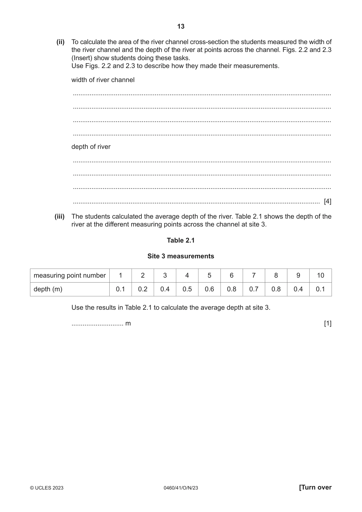 Cambridge IGCSE Geography 0460 2023 Oct/Nov Paper 4 · Variant 1 question paper, page 13 of 20