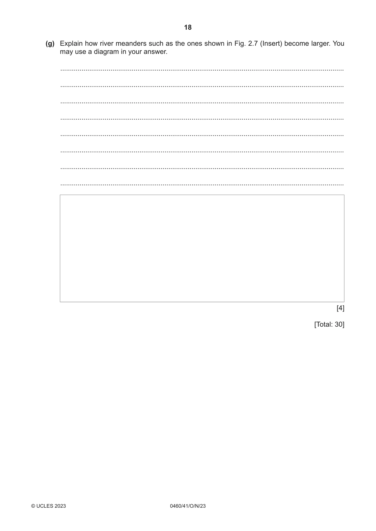 Cambridge IGCSE Geography 0460 2023 Oct/Nov Paper 4 · Variant 1 question paper, page 18 of 20