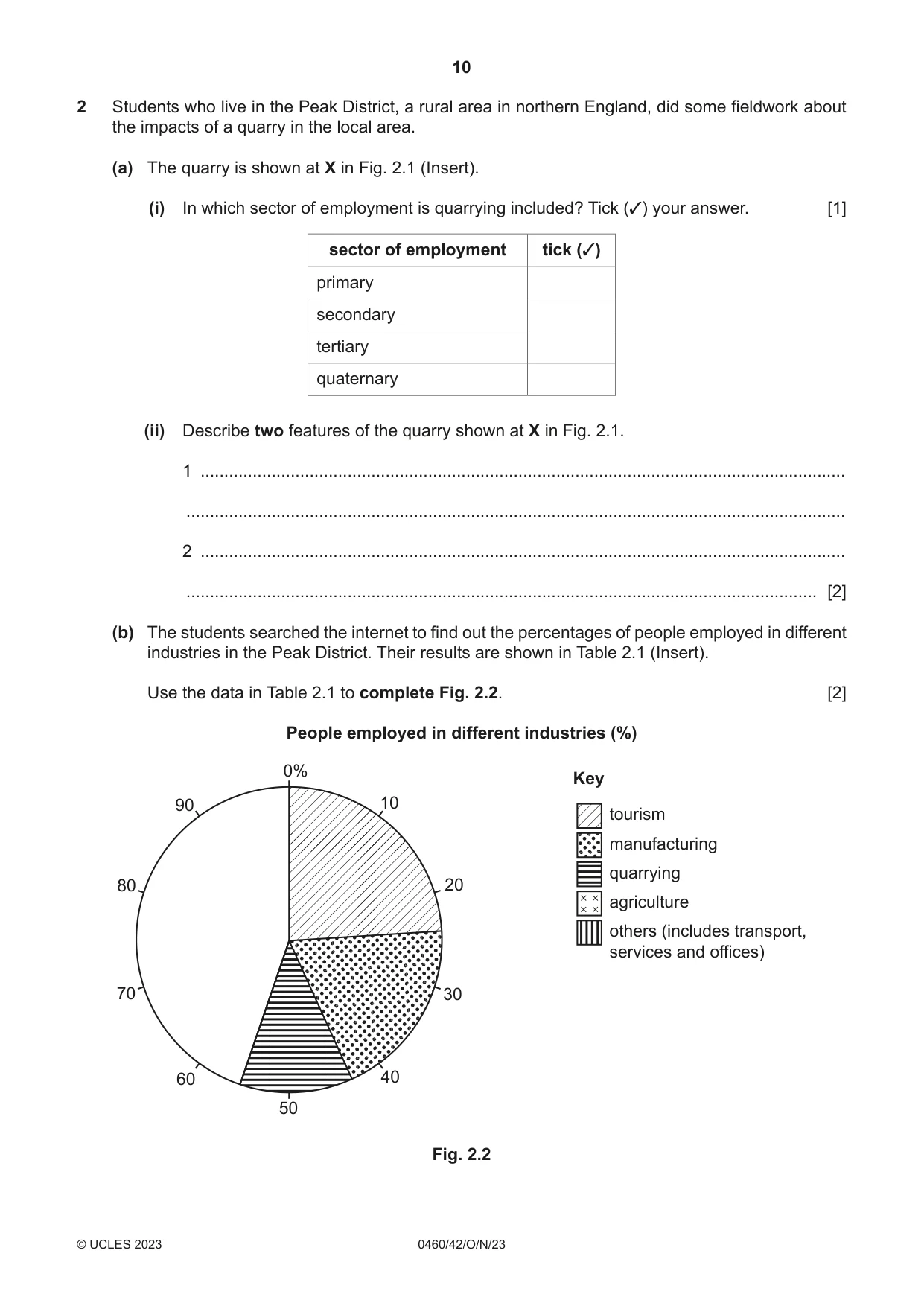 Cambridge IGCSE Geography 0460 2023 Oct/Nov Paper 4 · Variant 2 question paper, page 10 of 20