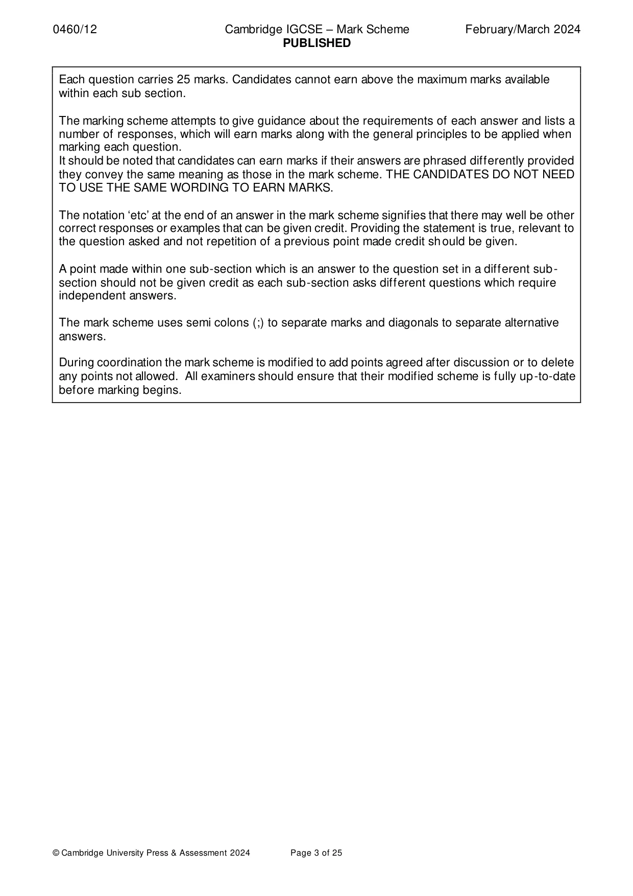 Mark scheme, page 3 of 25