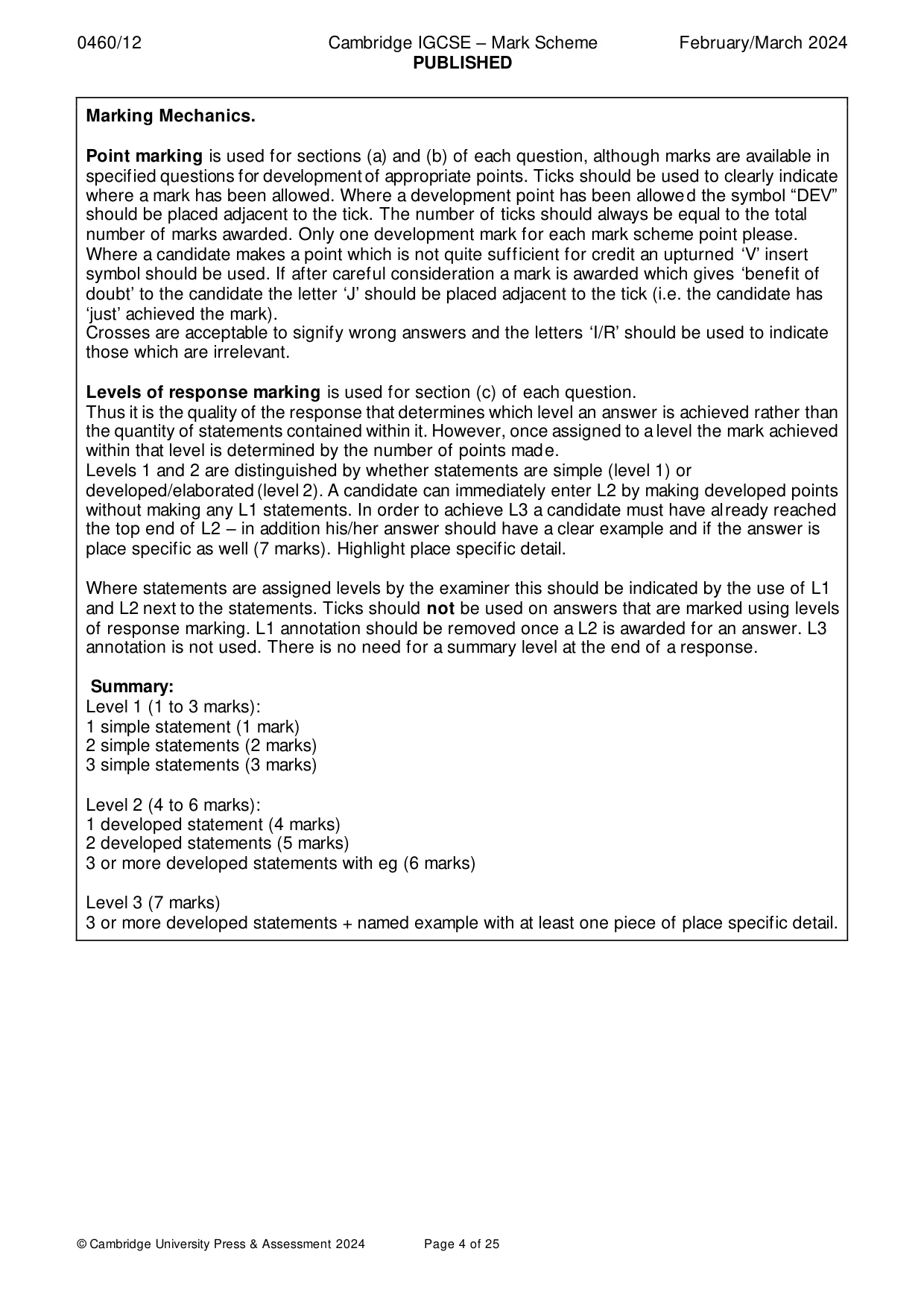 Mark scheme, page 4 of 25