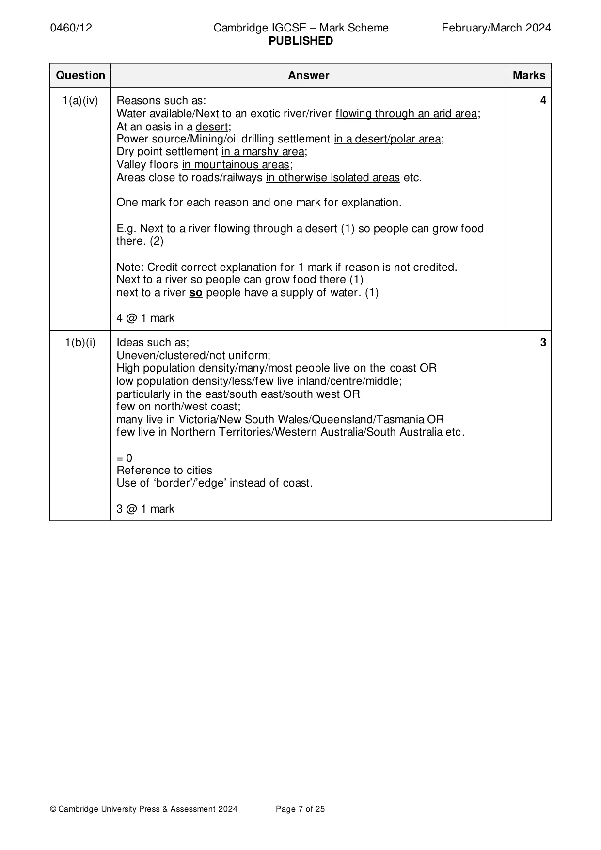 Mark scheme, page 7 of 25