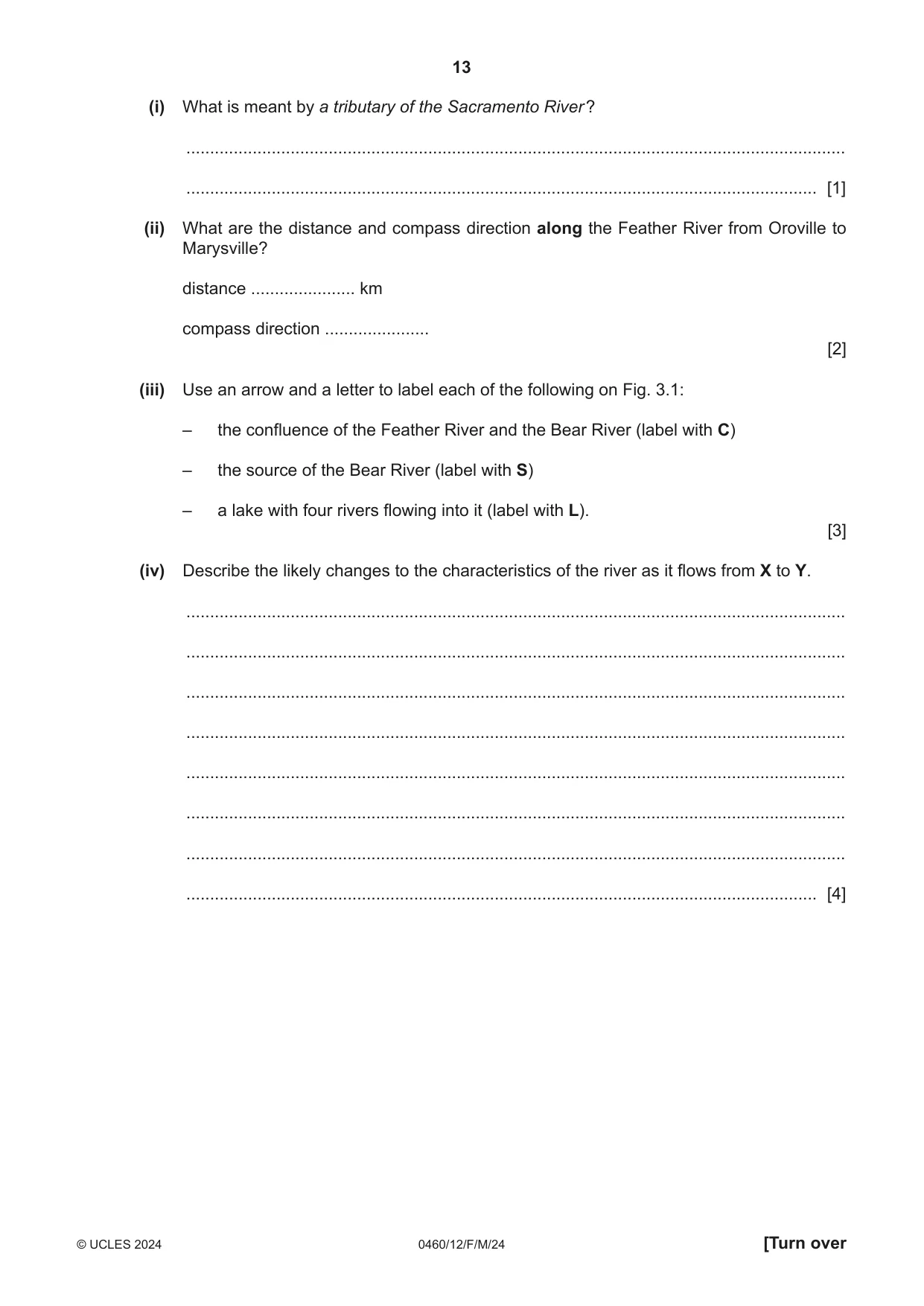 Cambridge IGCSE Geography 0460 2024 Feb/March Paper 1 · Variant 2 question paper, page 13 of 28