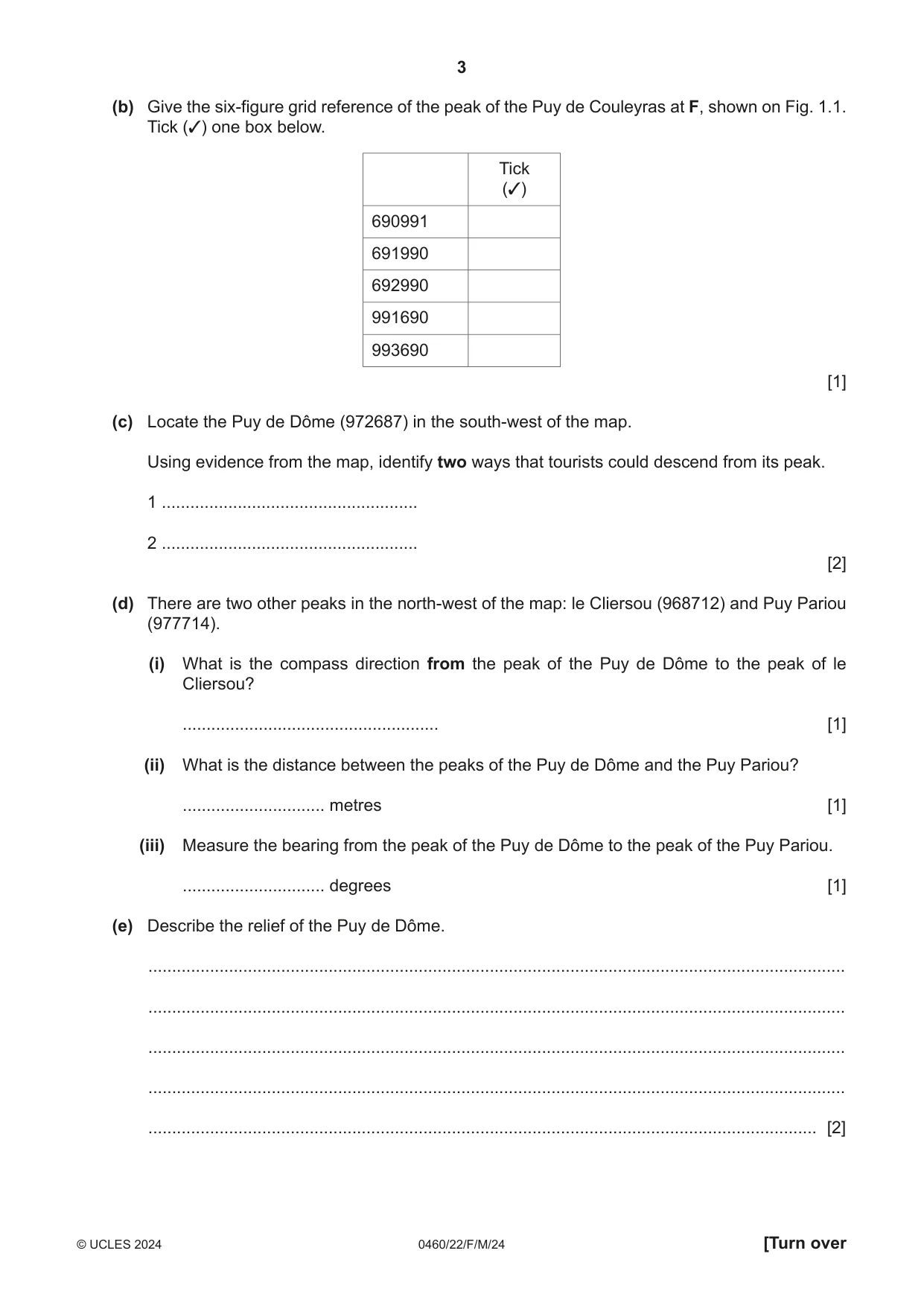 Cambridge IGCSE Geography 0460 2024 Feb/March Paper 2 · Variant 2 question paper, page 3 of 16