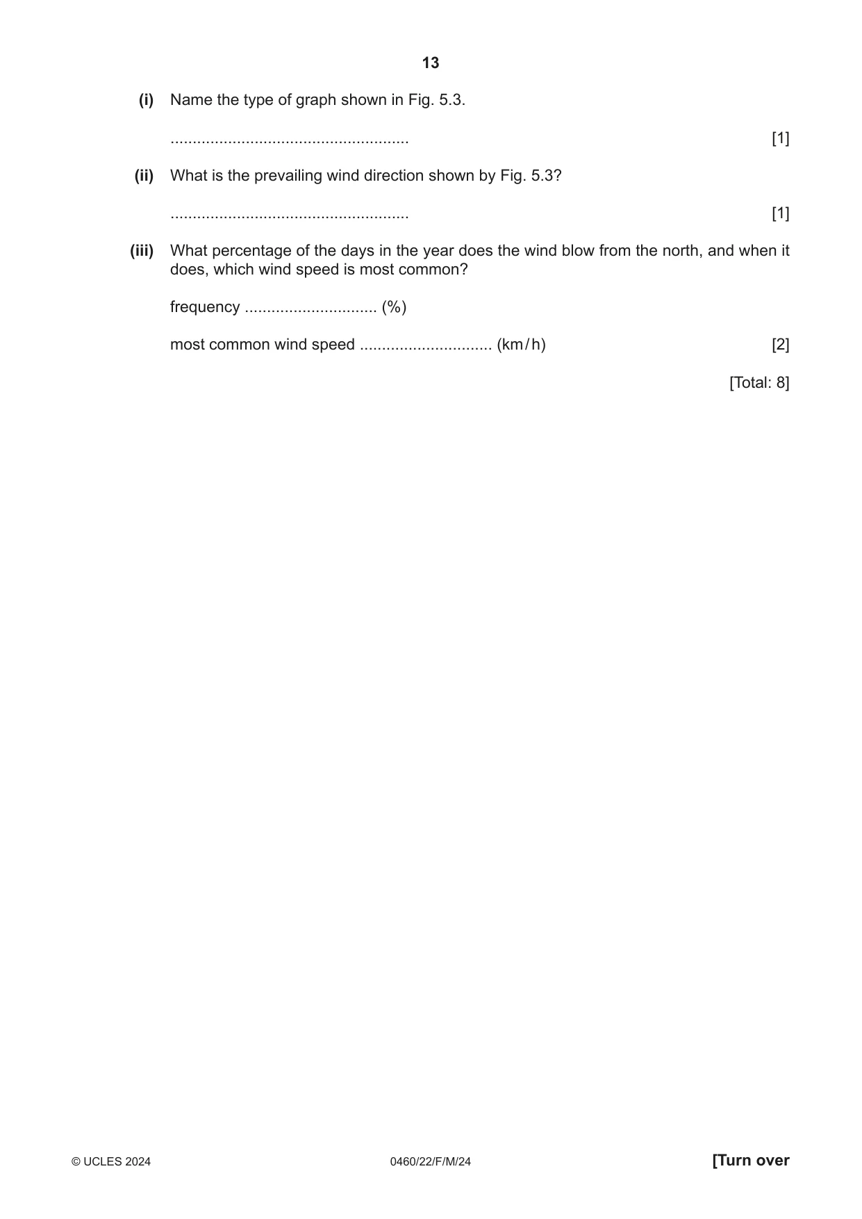 Cambridge IGCSE Geography 0460 2024 Feb/March Paper 2 · Variant 2 question paper, page 13 of 16