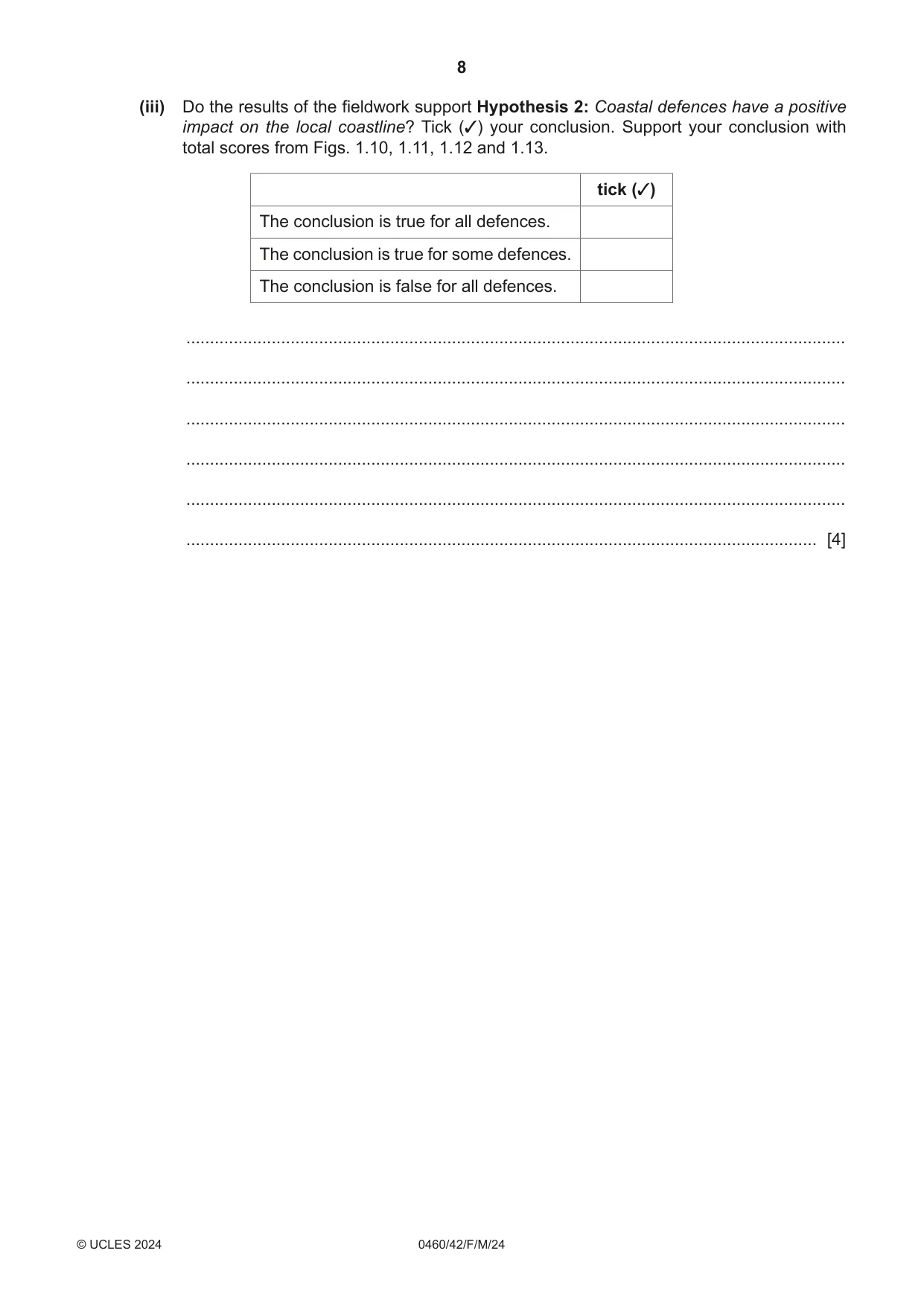 Cambridge IGCSE Geography 0460 2024 Feb/March Paper 4 · Variant 2 question paper, page 8 of 20