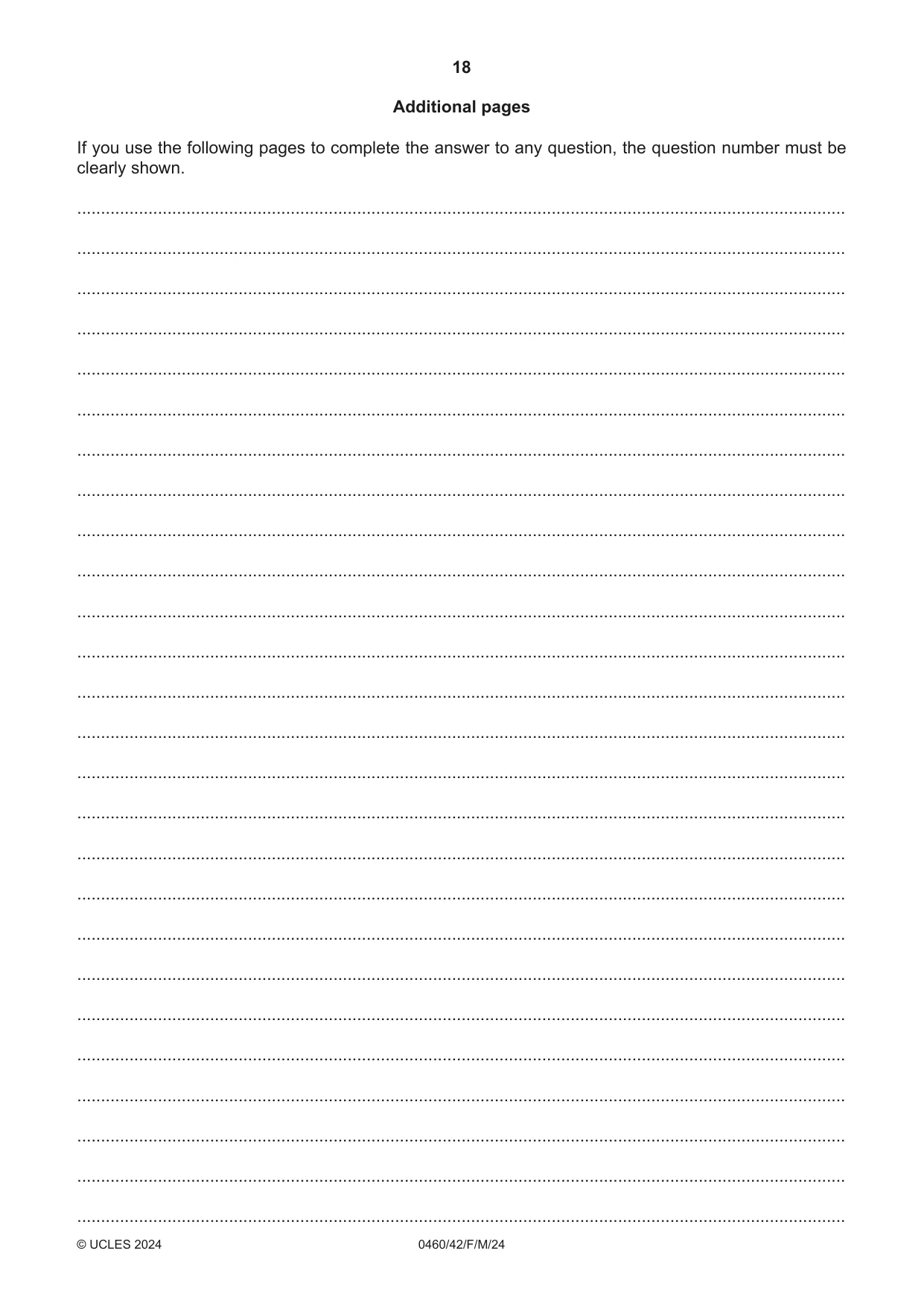 Cambridge IGCSE Geography 0460 2024 Feb/March Paper 4 · Variant 2 question paper, page 18 of 20