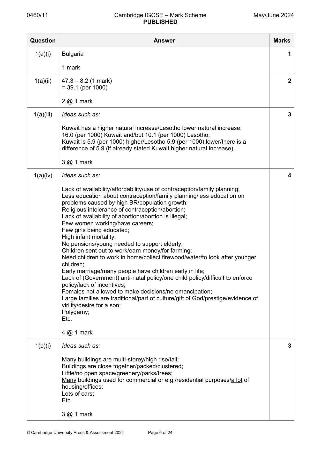 Mark scheme, page 6 of 24