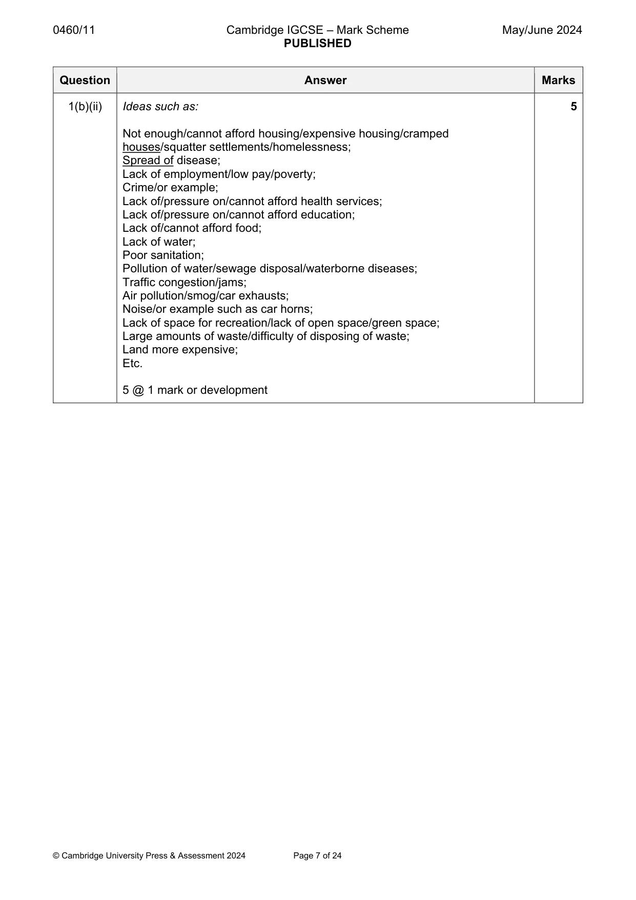 Mark scheme, page 7 of 24