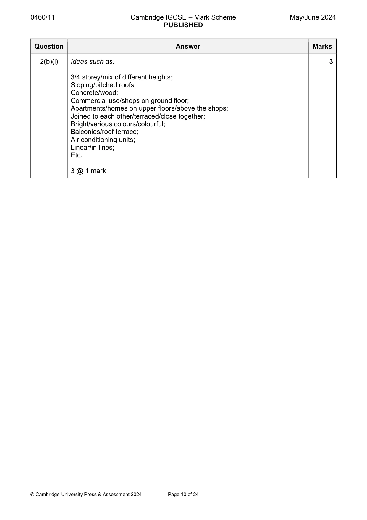Mark scheme, page 10 of 24