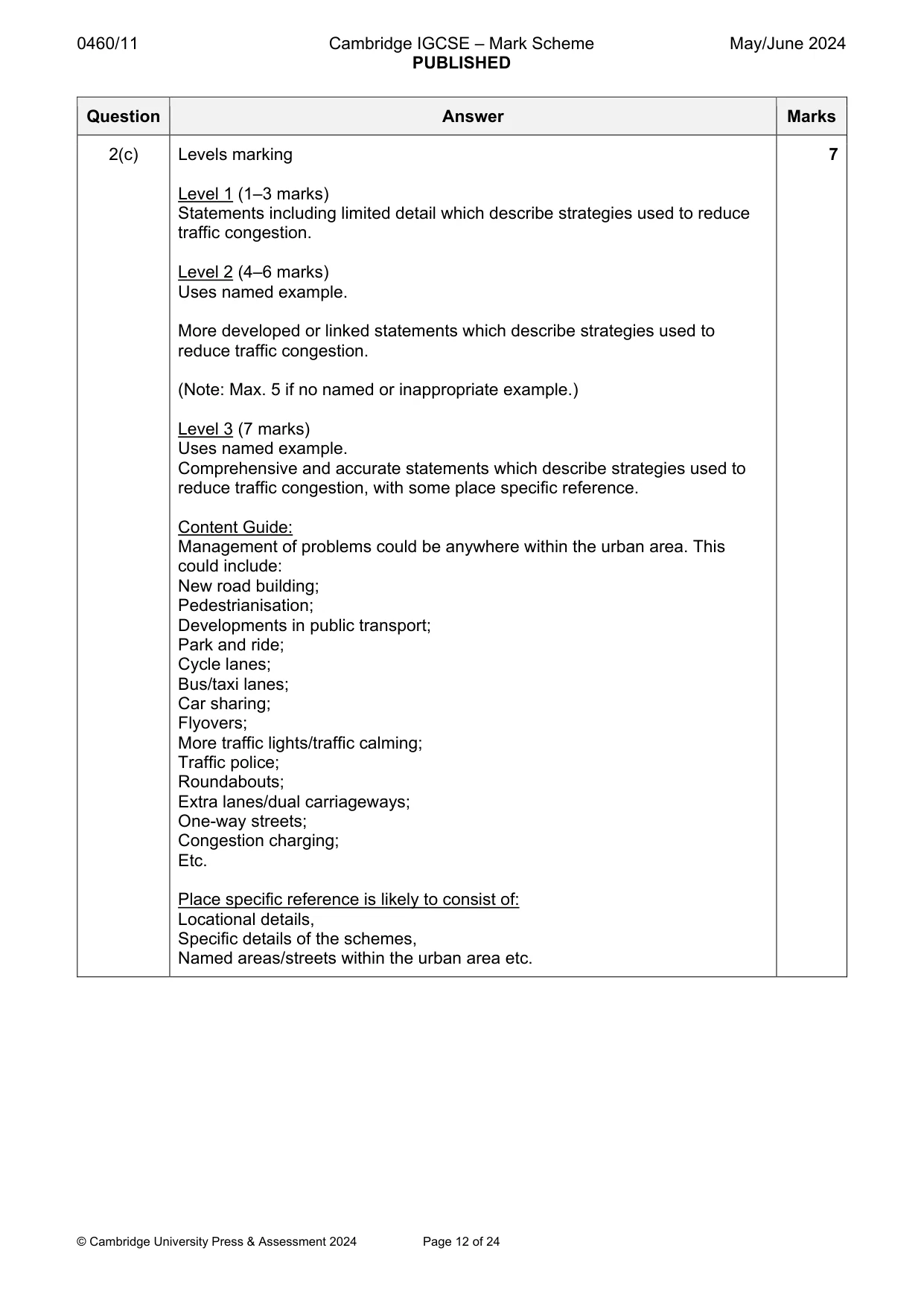 Mark scheme, page 12 of 24