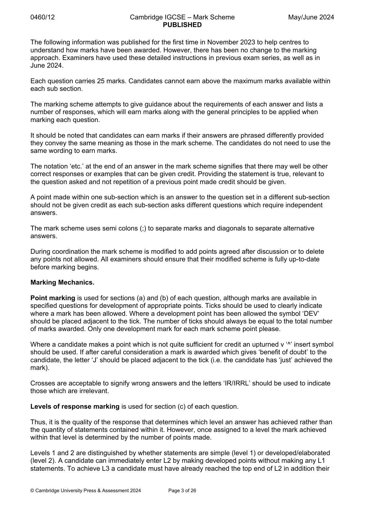 Mark scheme, page 3 of 26