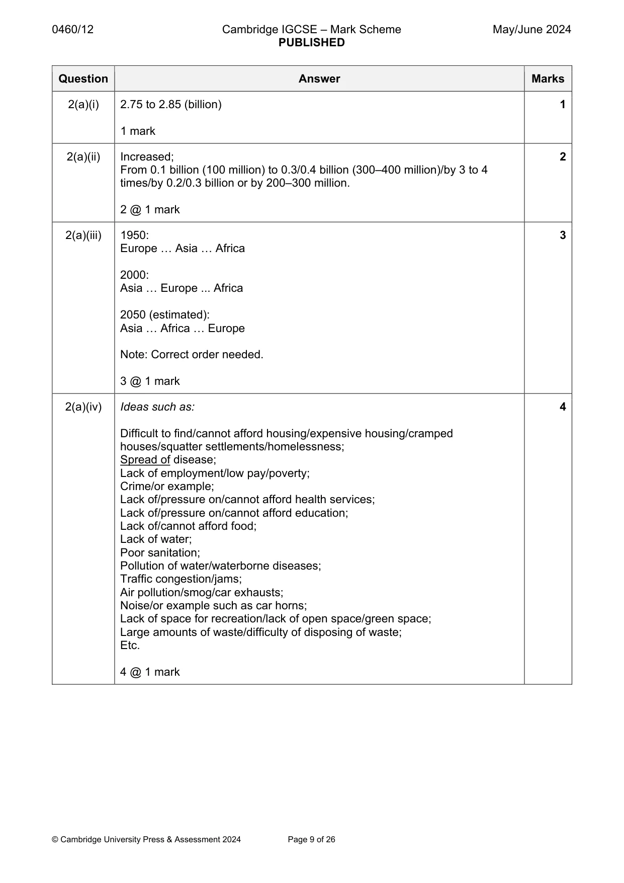 Mark scheme, page 9 of 26