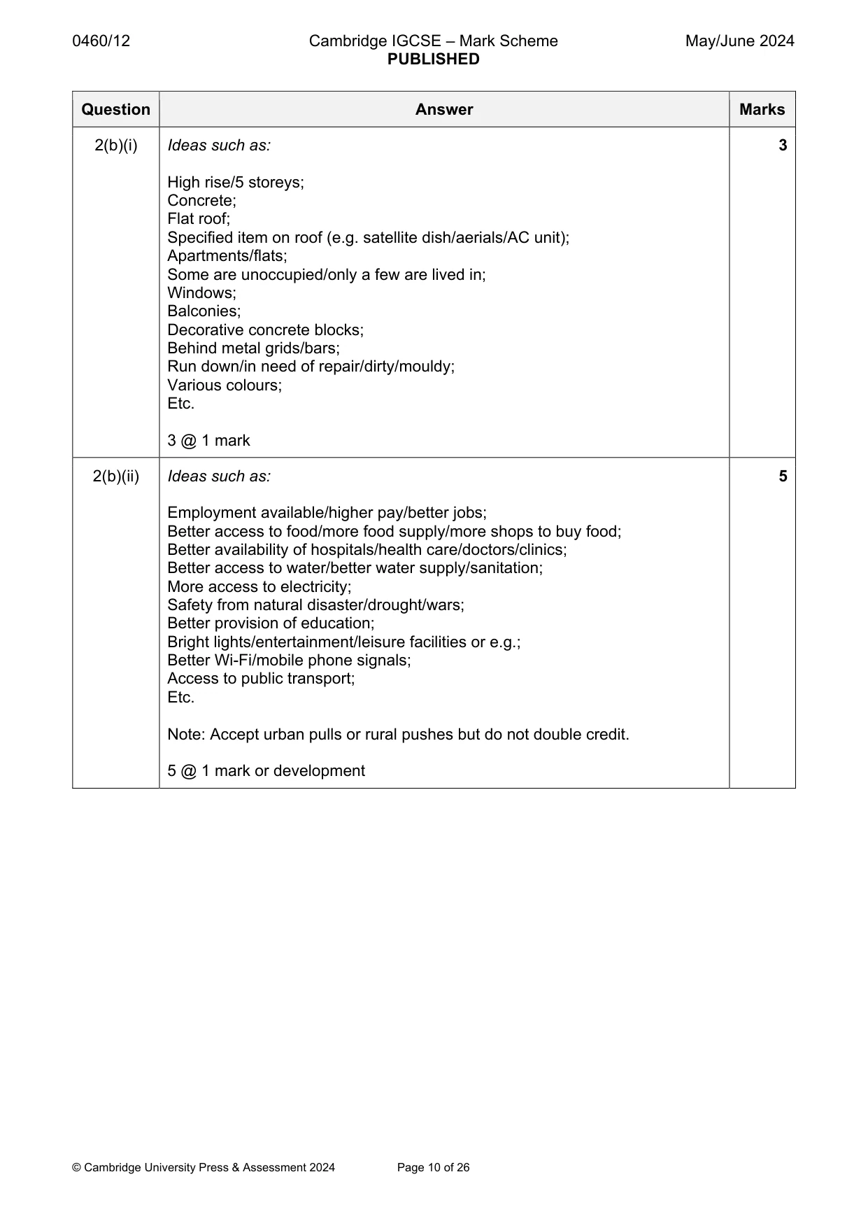 Mark scheme, page 10 of 26
