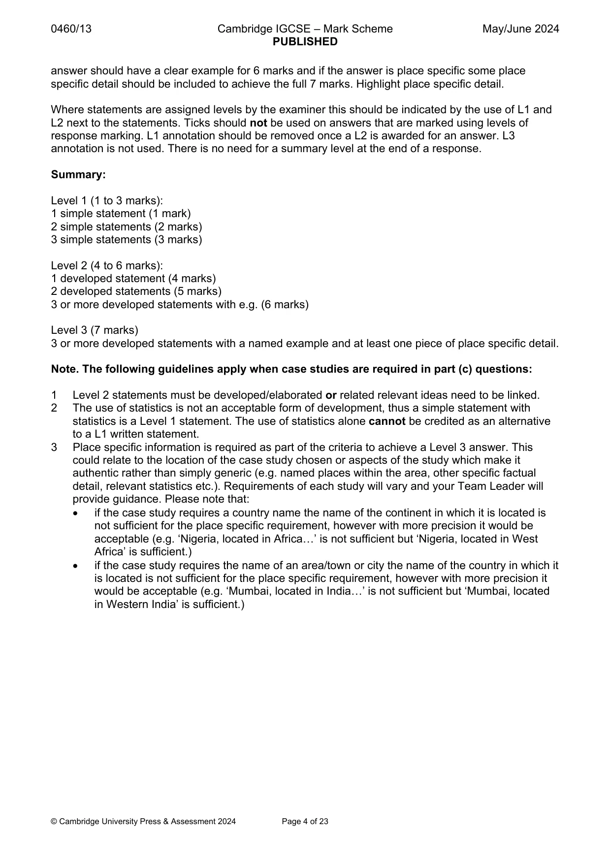 Mark scheme, page 4 of 23