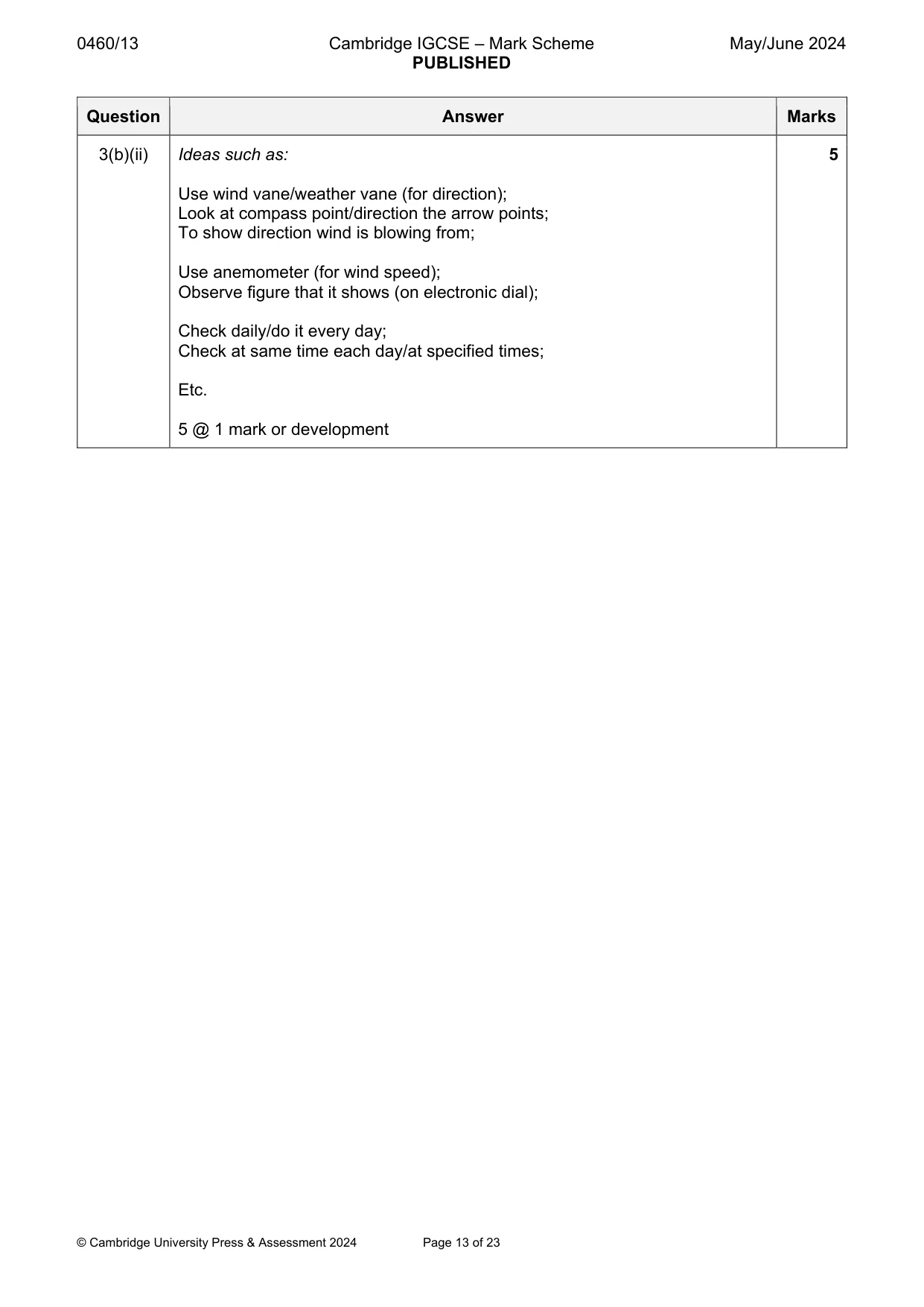 Mark scheme, page 13 of 23