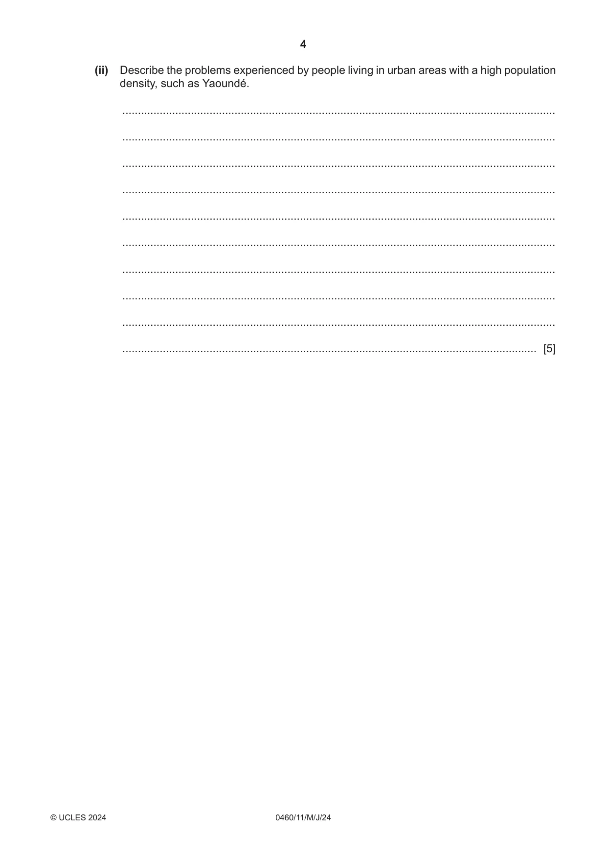 Cambridge IGCSE Geography 0460 2024 May/June Paper 1 · Variant 1 question paper, page 4 of 28