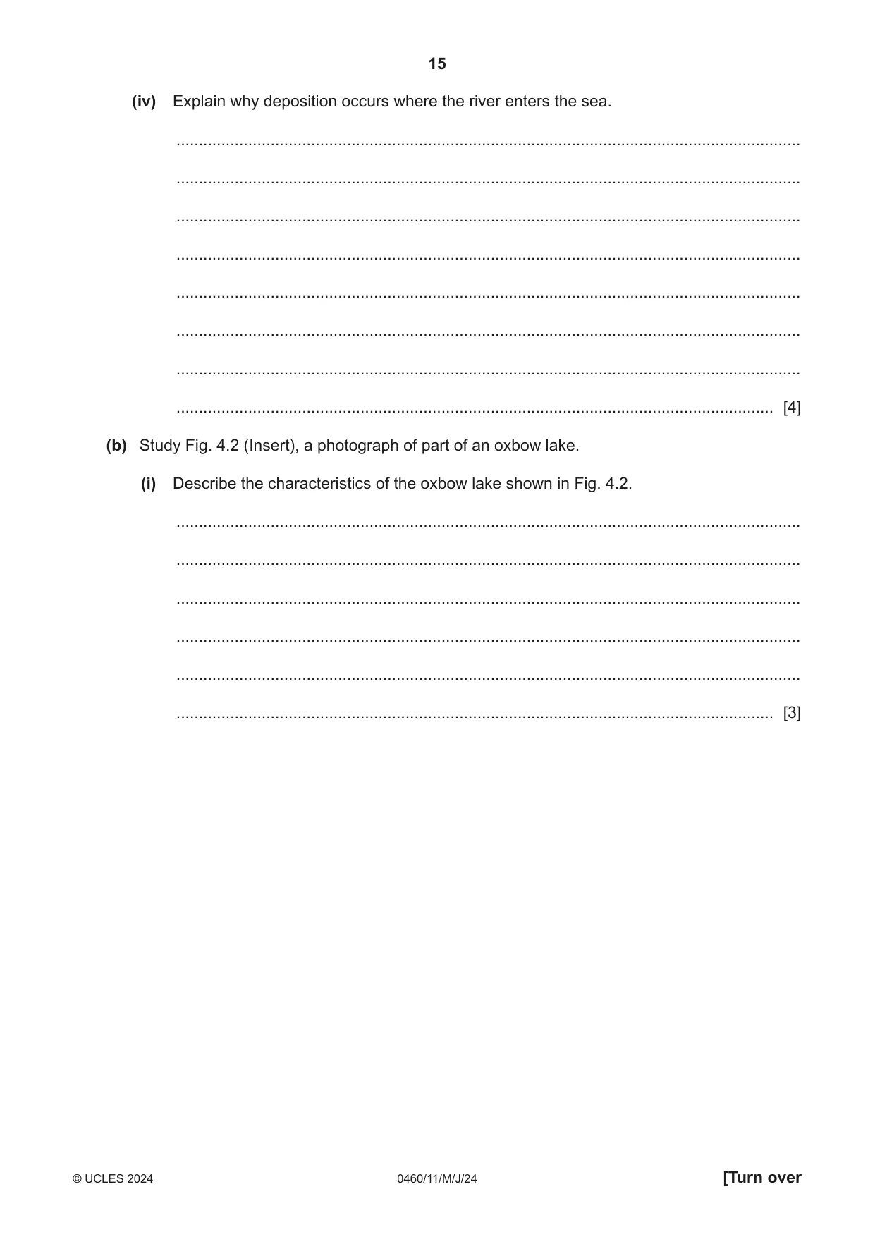 Cambridge IGCSE Geography 0460 2024 May/June Paper 1 · Variant 1 question paper, page 15 of 28