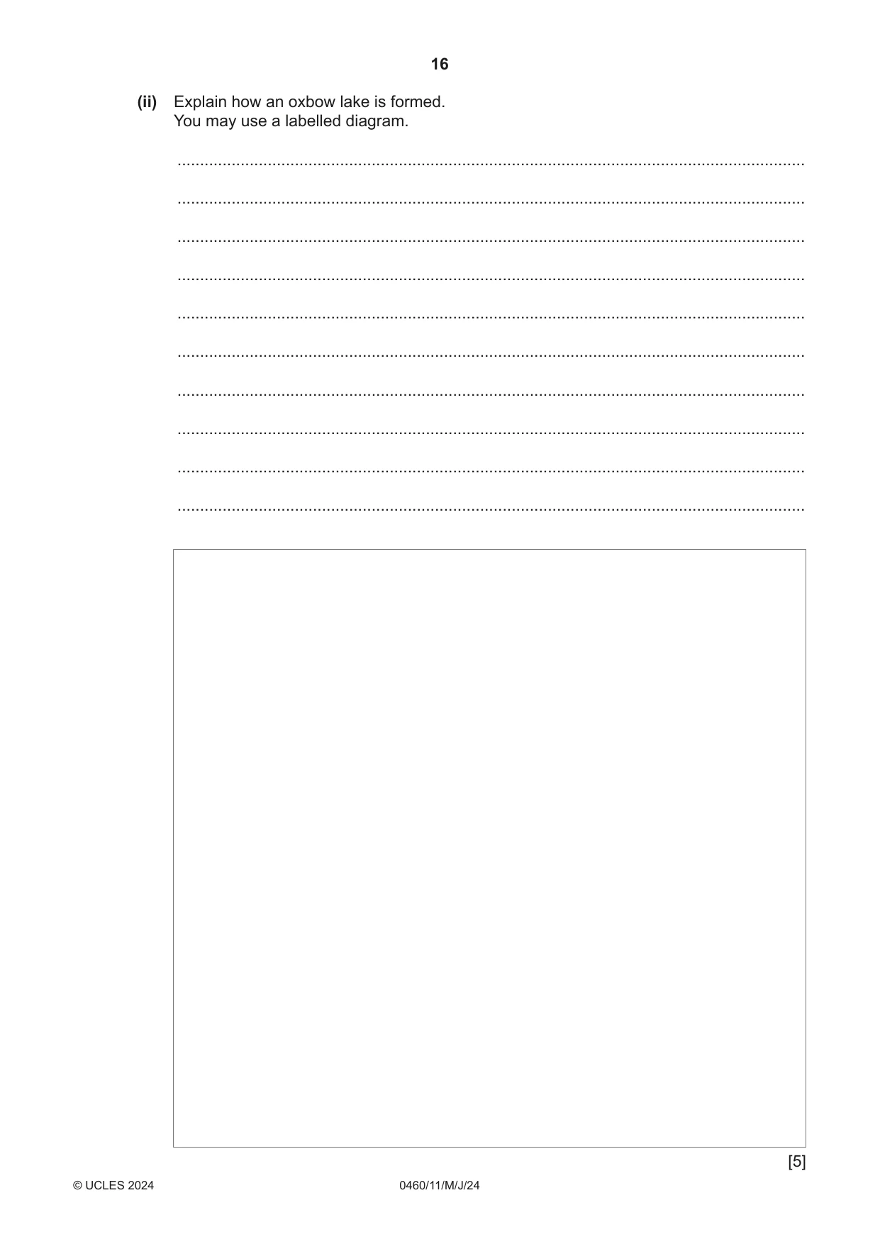 Cambridge IGCSE Geography 0460 2024 May/June Paper 1 · Variant 1 question paper, page 16 of 28