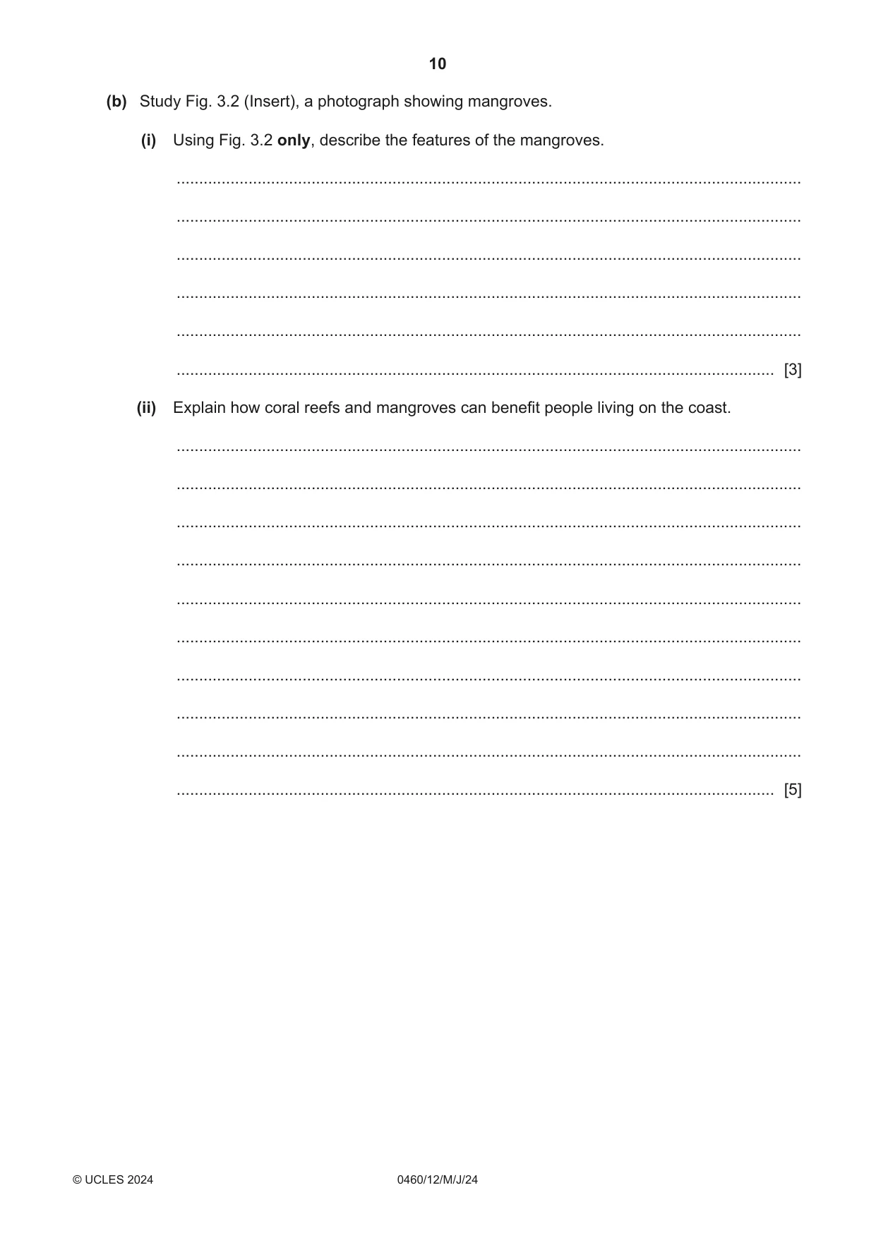 Cambridge IGCSE Geography 0460 2024 May/June Paper 1 · Variant 2 question paper, page 10 of 24