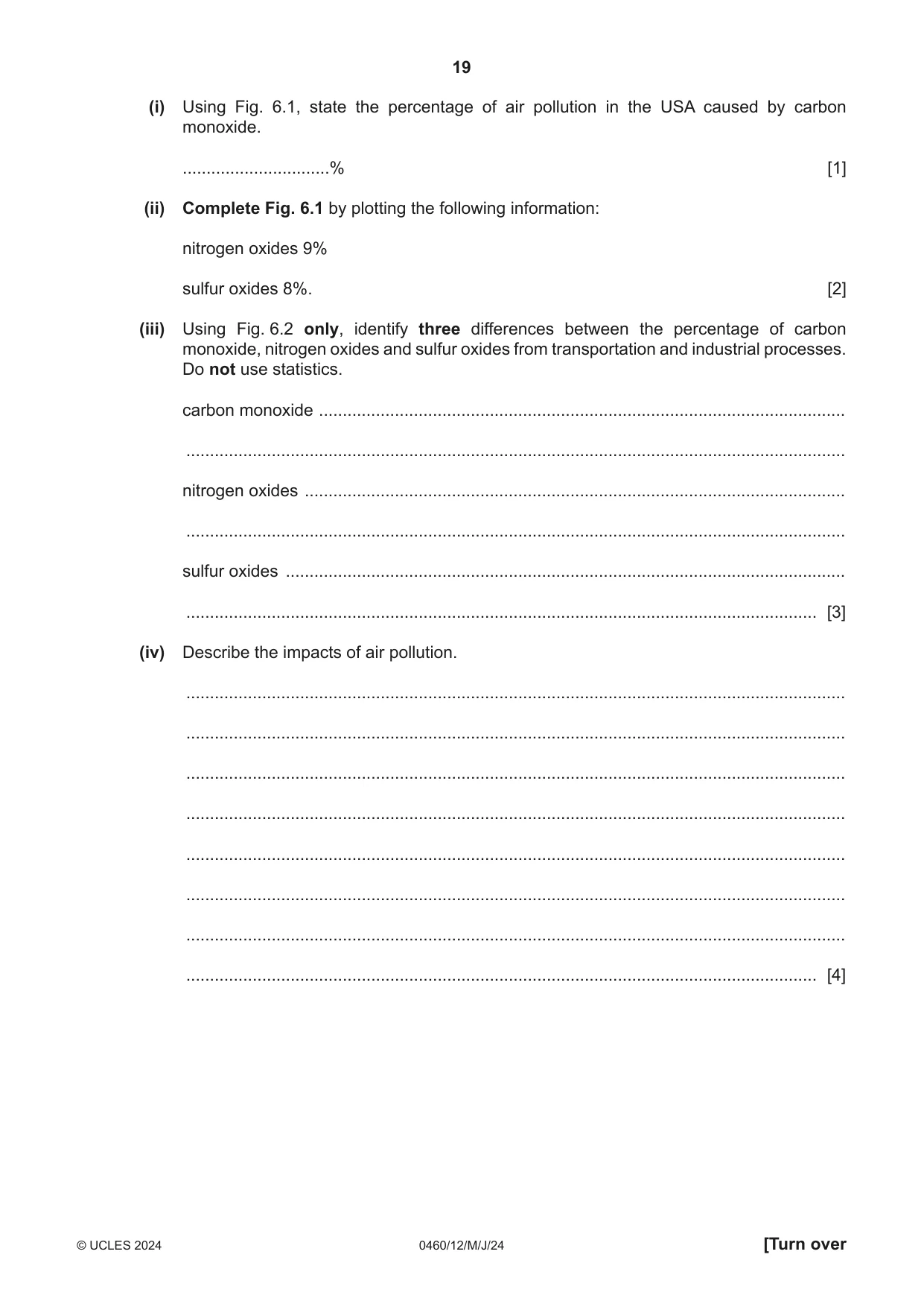 Cambridge IGCSE Geography 0460 2024 May/June Paper 1 · Variant 2 question paper, page 19 of 24