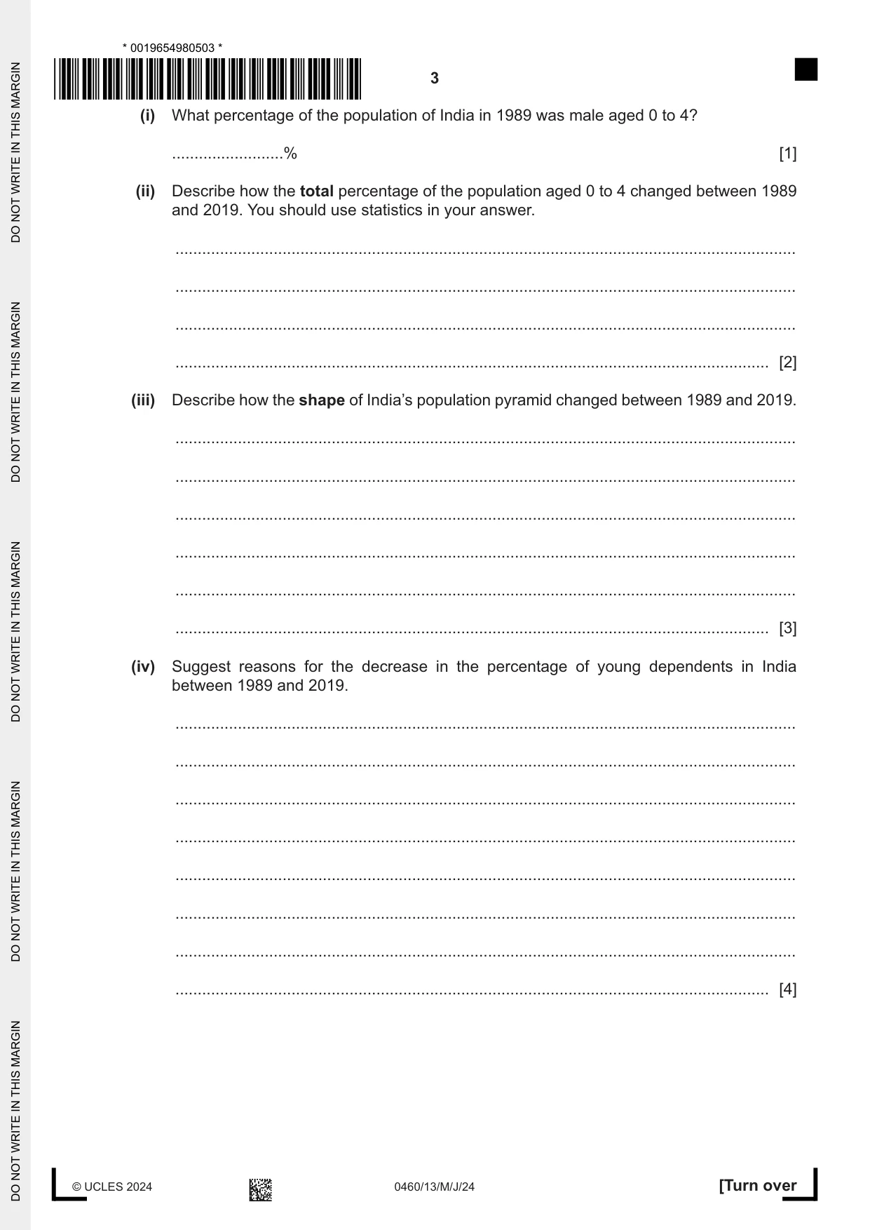 Cambridge IGCSE Geography 0460 2024 May/June Paper 1 · Variant 3 question paper, page 3 of 32