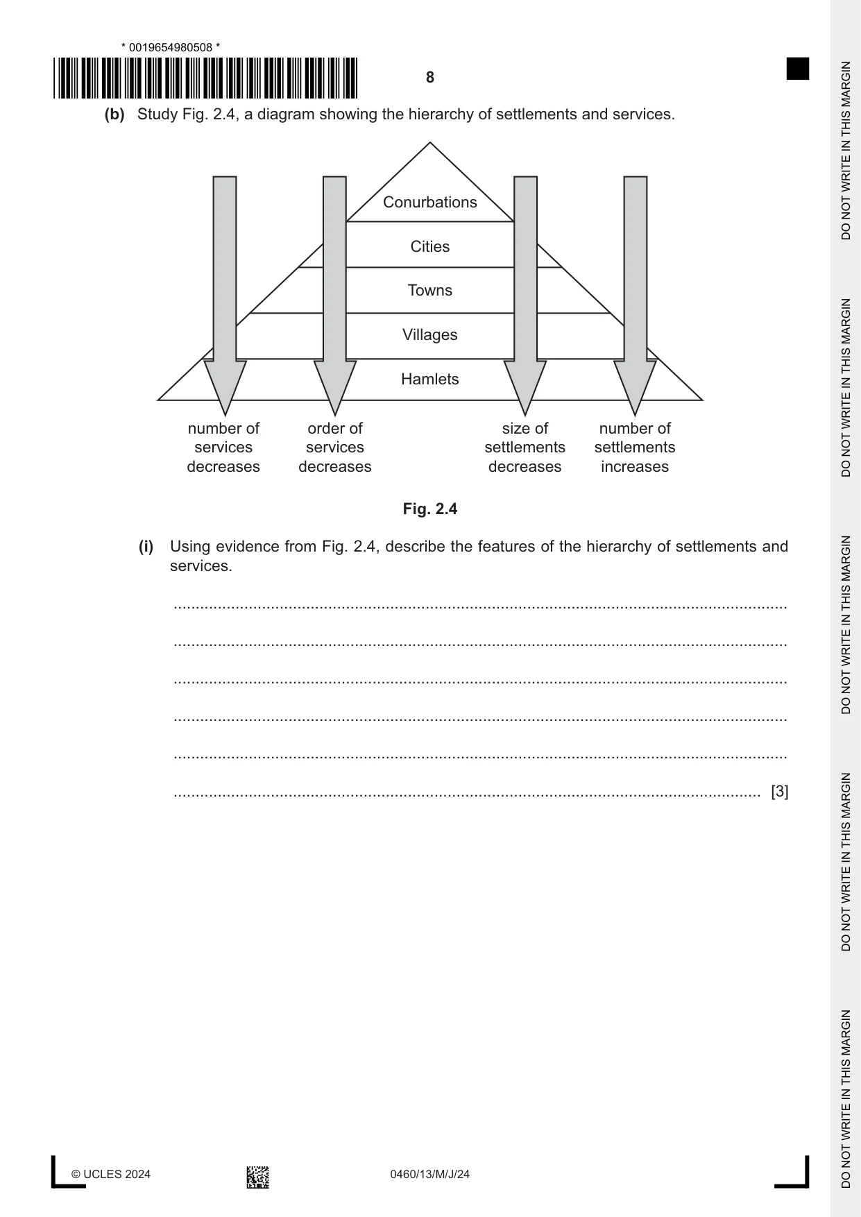 Cambridge IGCSE Geography 0460 2024 May/June Paper 1 · Variant 3 question paper, page 8 of 32